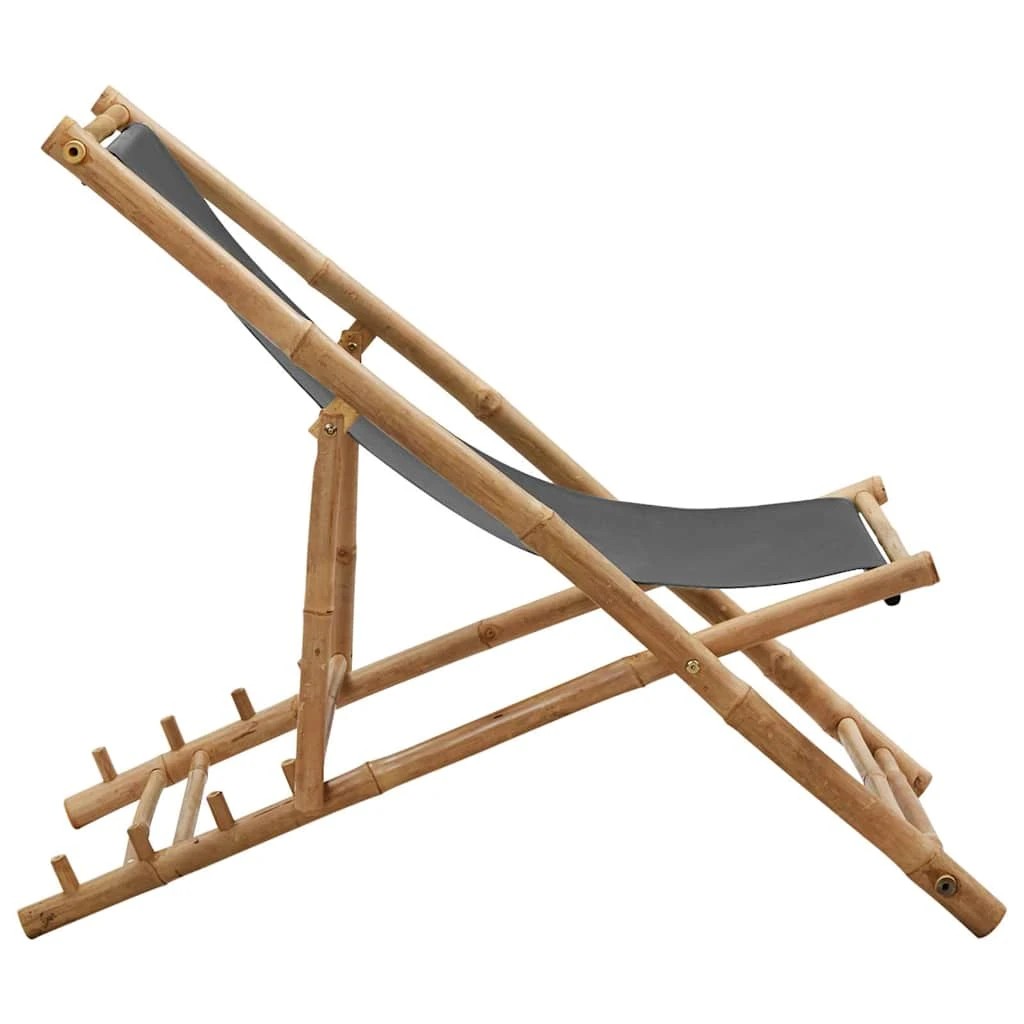 3 vidaXL Deck chair Foldable - Grey, 3 of 9
