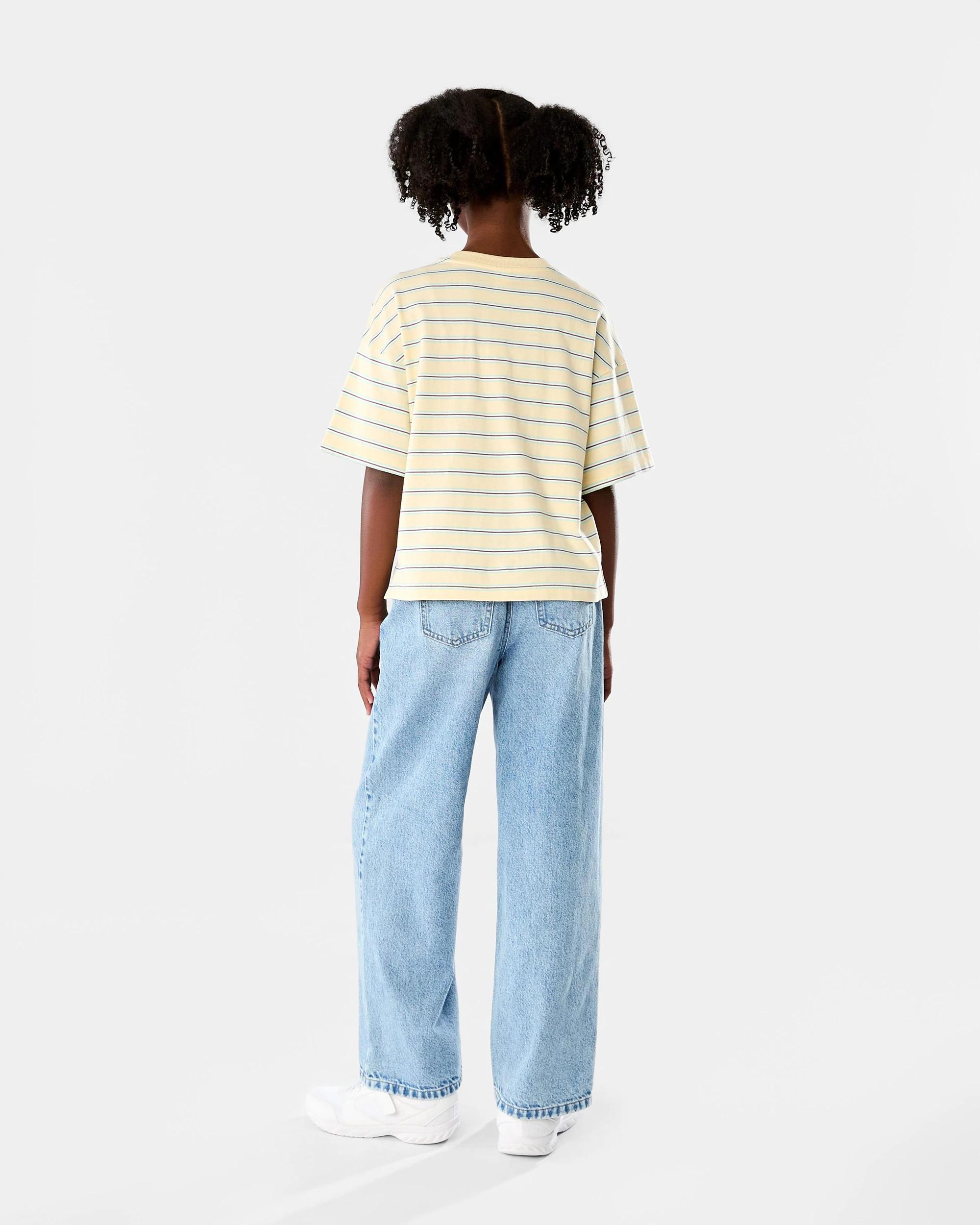 7 Short Sleeve Striped Oversized T-shirt Grn Flwr, 7 of 7