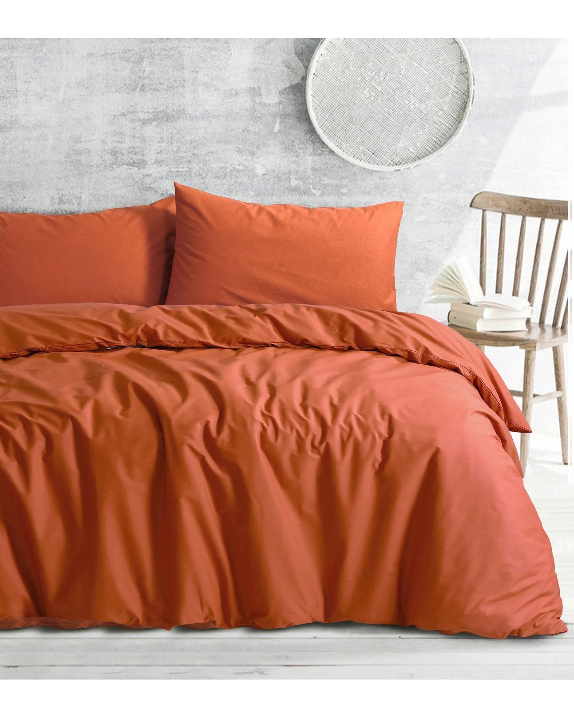 2 Amsons Royale 100% Cotton Quilt/Duvet Cover Set with Europeon Pillowcases — Rust (King) - Orange, 2 of 2