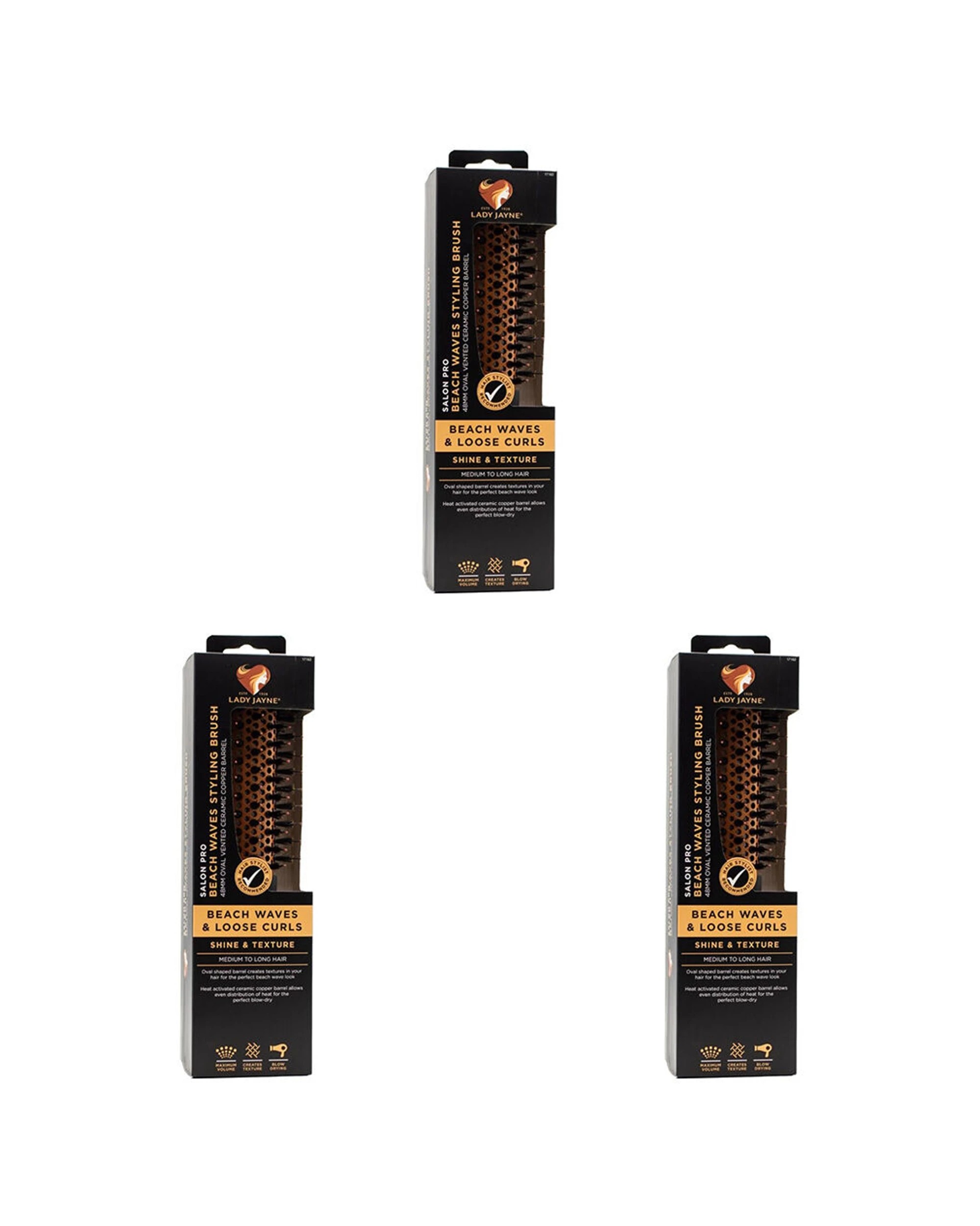 1 Lady Jayne 3PK Salon Pro Styling Brush Beach Waves Loose Curls 48mm - Multi, 1 of 5