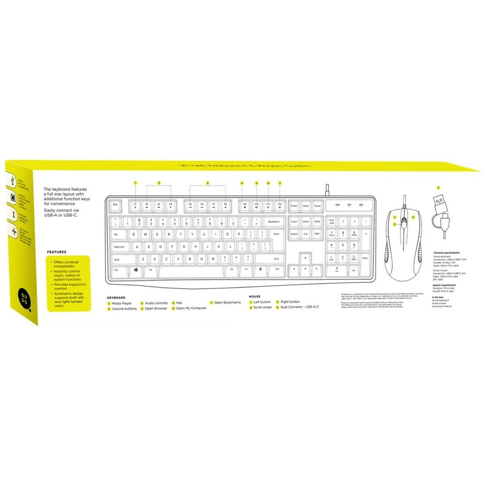 5 Qudo Essential Wired Keyboard and Mouse Combo, 5 of 5