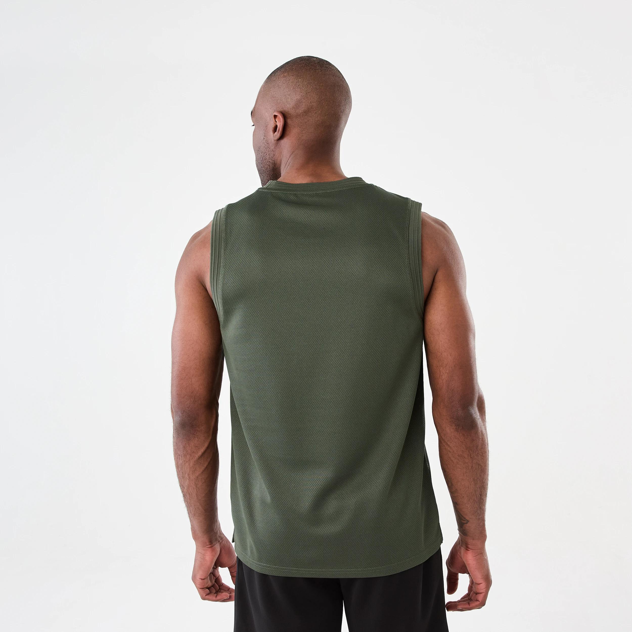 3 Active Mens Relaxed Basketball Tank DEEPEST GREEN, 3 of 6