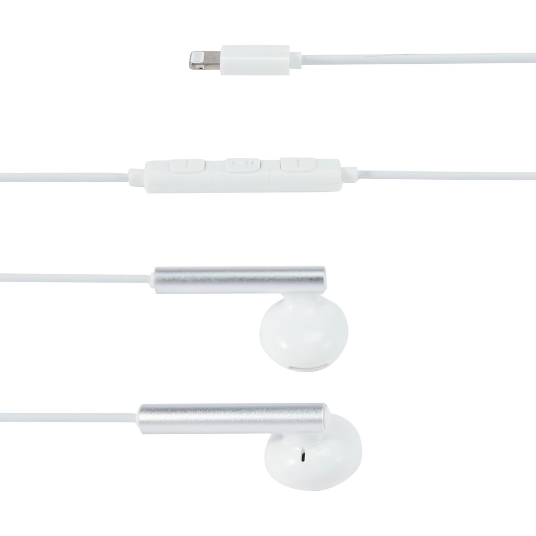 2 Classic Style Lightning Earphones - White, 2 of 4