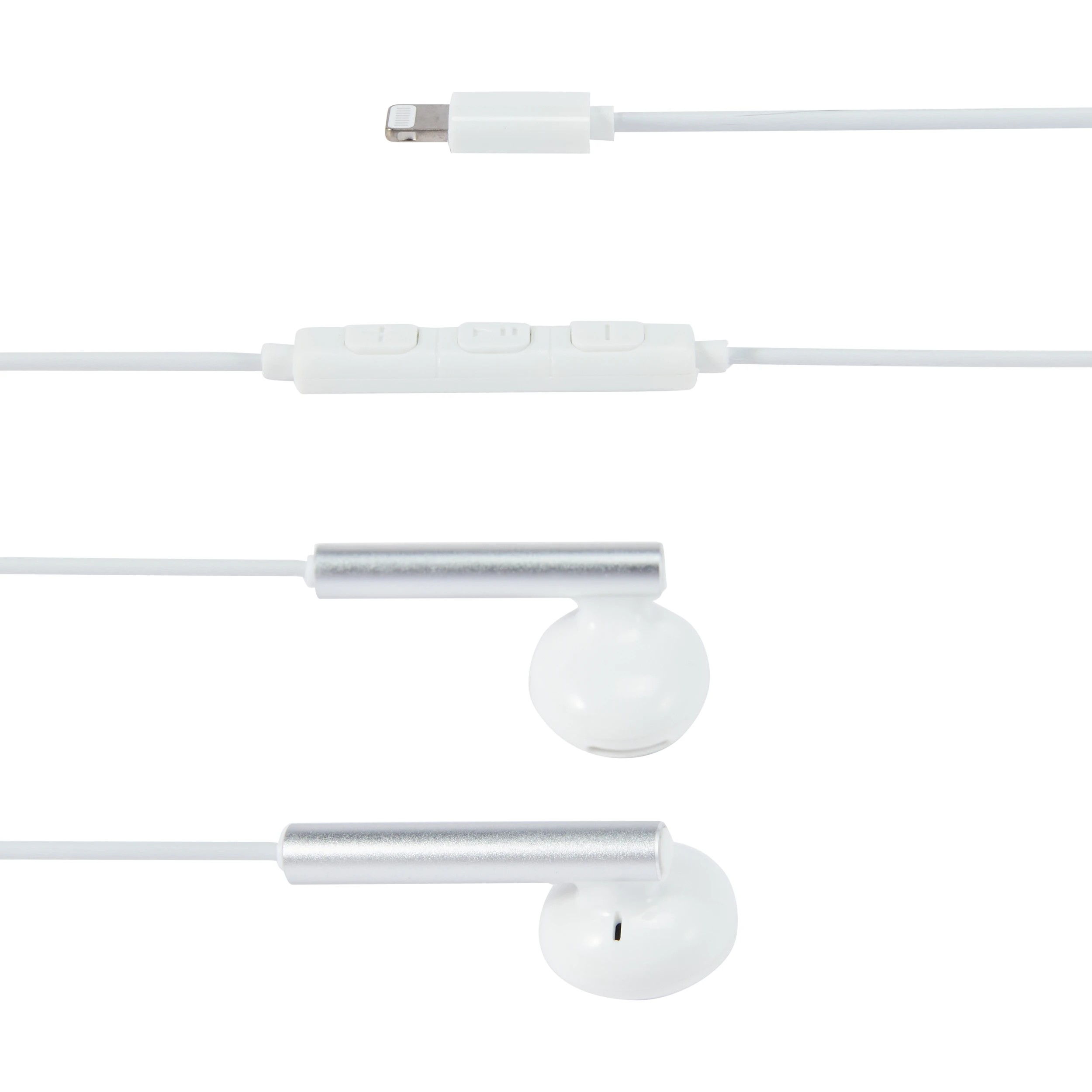 3 Classic Style Lightning Earphones - White, 3 of 5
