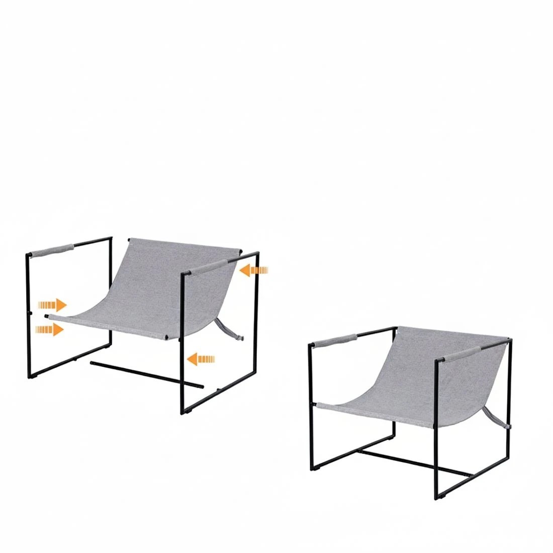 7 Artiss Armchair Lounge Chair Sling - Grey, 7 of 7