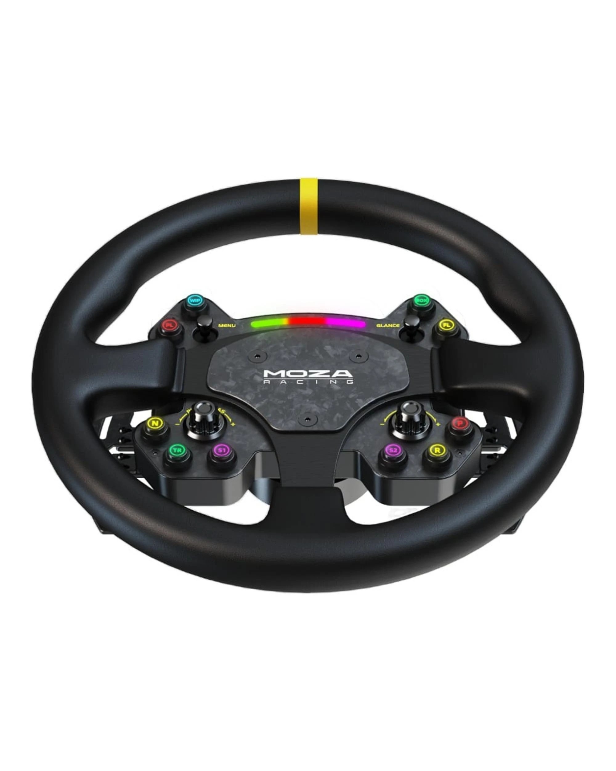 4 Moza Racing RS V2 Round Leather Steering Wheel - Black, 4 of 5
