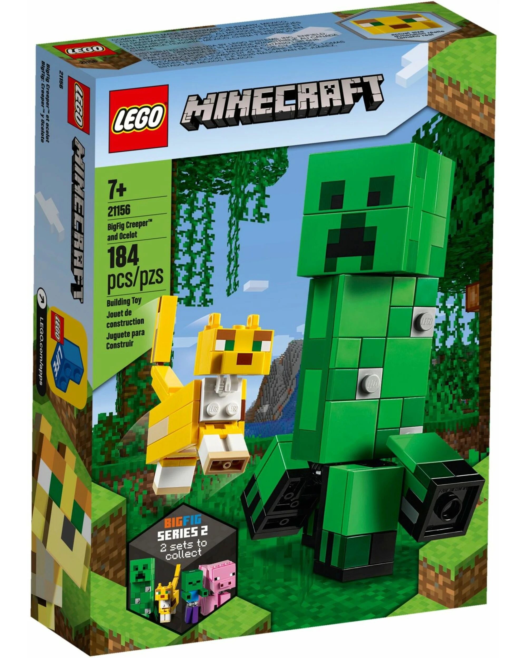 1 LEGO 21156 BigFig Creeper & Ocelot Minecraft Figures, 1 of 3