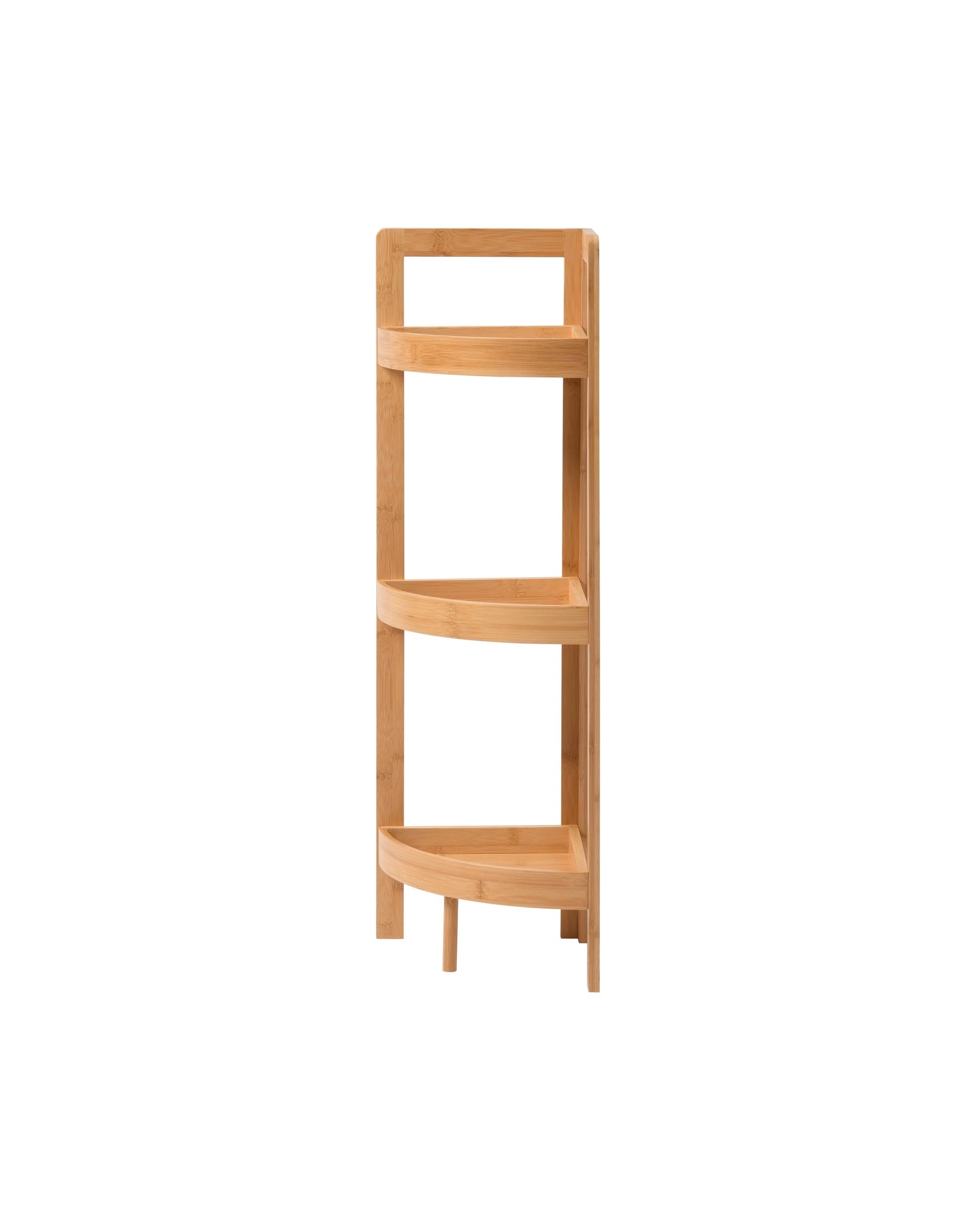 4 Takara Okin 3-Tier Natural Bamboo Corner Caddy 23x23x77cm - Natural, 4 of 4