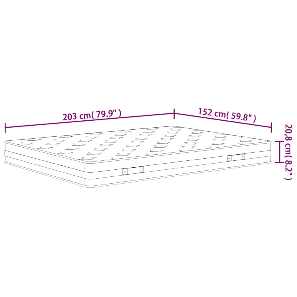 7 Vidaxl Foam Mattress - White - Queen Bed - White, 7 of 9