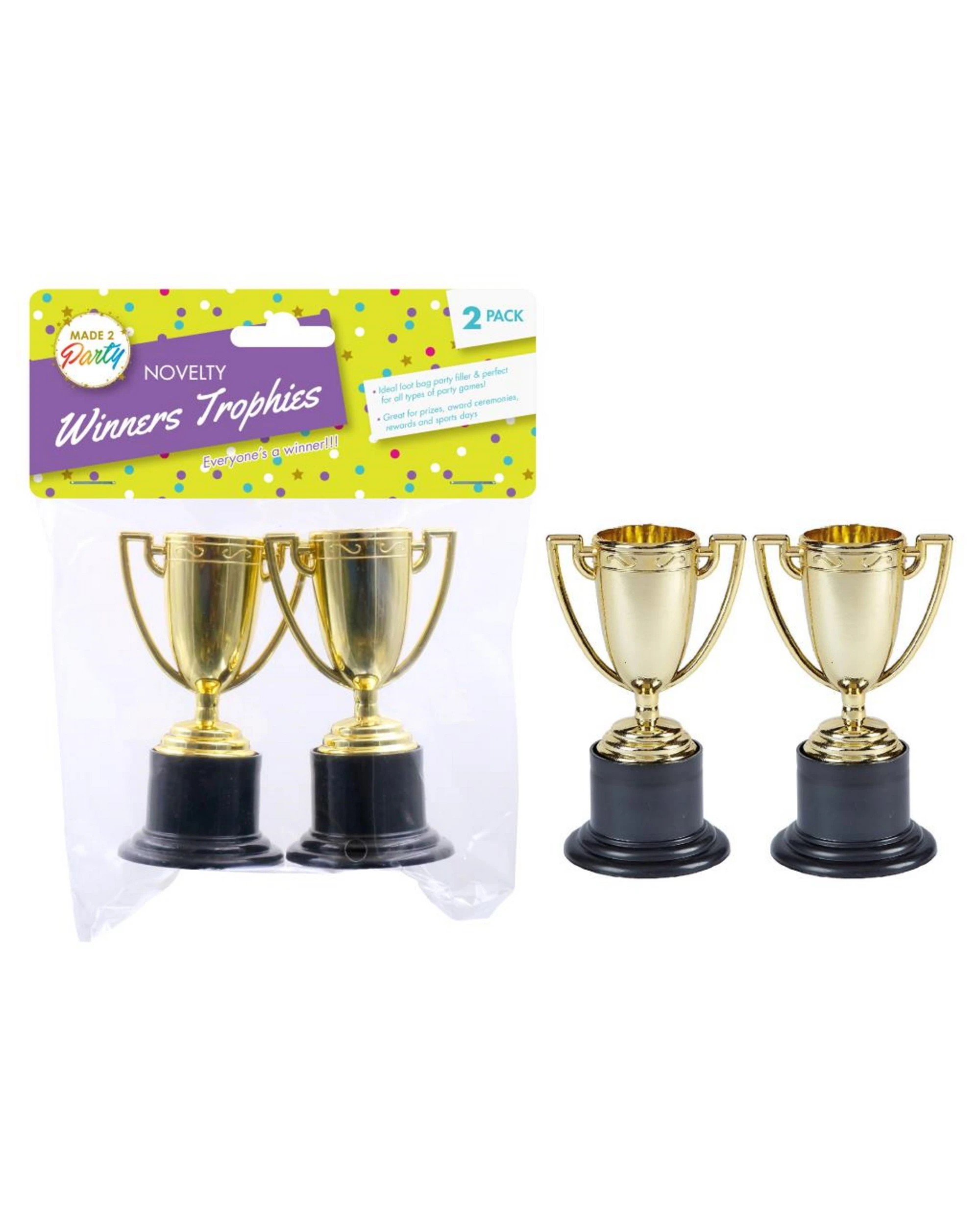 1 Durmaz 9cm Gold Trophies Pack of 2, 1 of 1