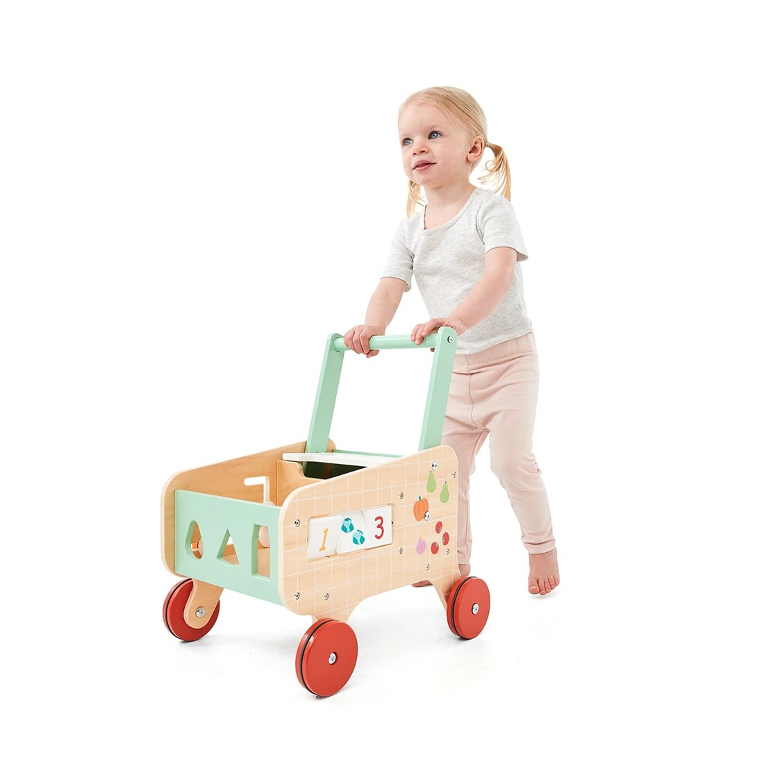 2 4 Piece Wooden Shopping Cart Playset, 2 of 10