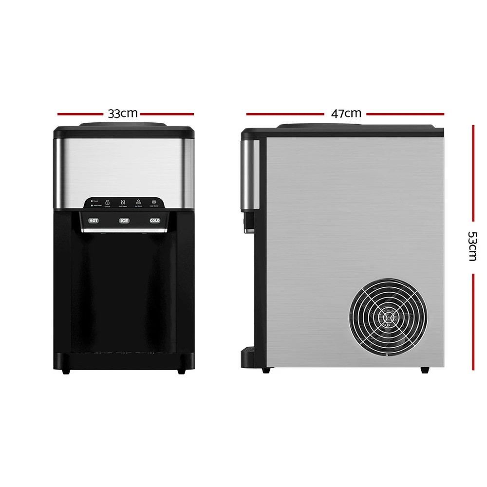 2 Devanti 20kg Ice Maker Machine with Water Dipenser - Silver, 2 of 5