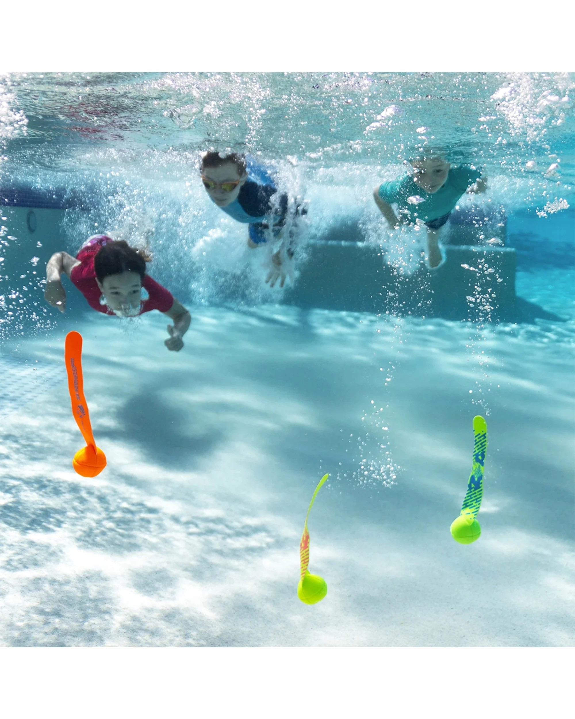 3 Cooee 3pc Neoprene Swimming Pool Dive Streamers Toy 24cm - Multi, 3 of 3