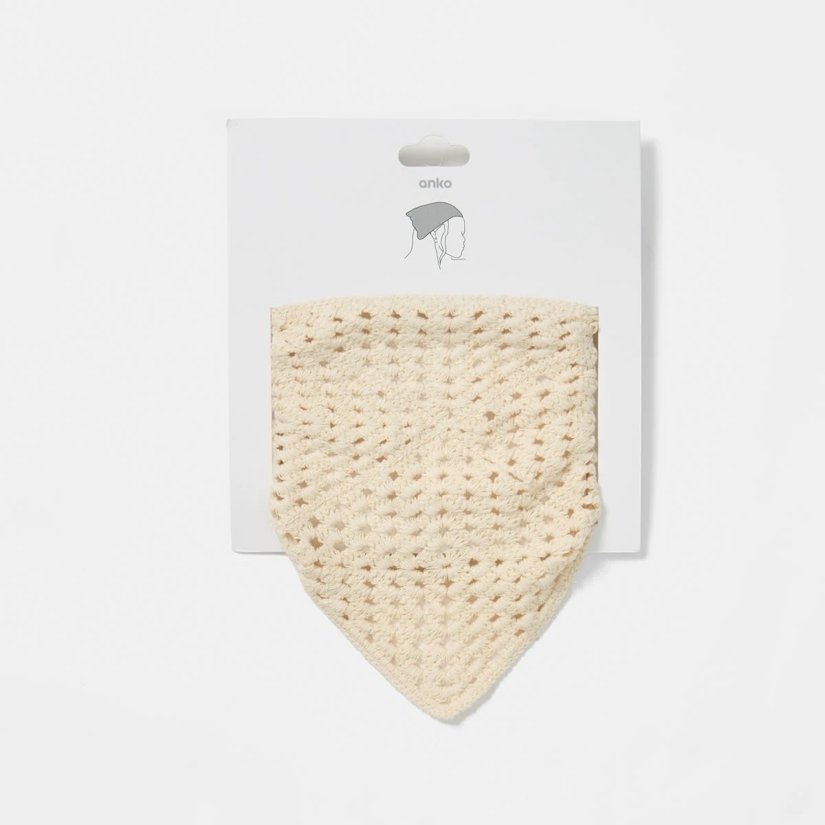 5 Crochet Hair Scarf - Beige, 5 of 5