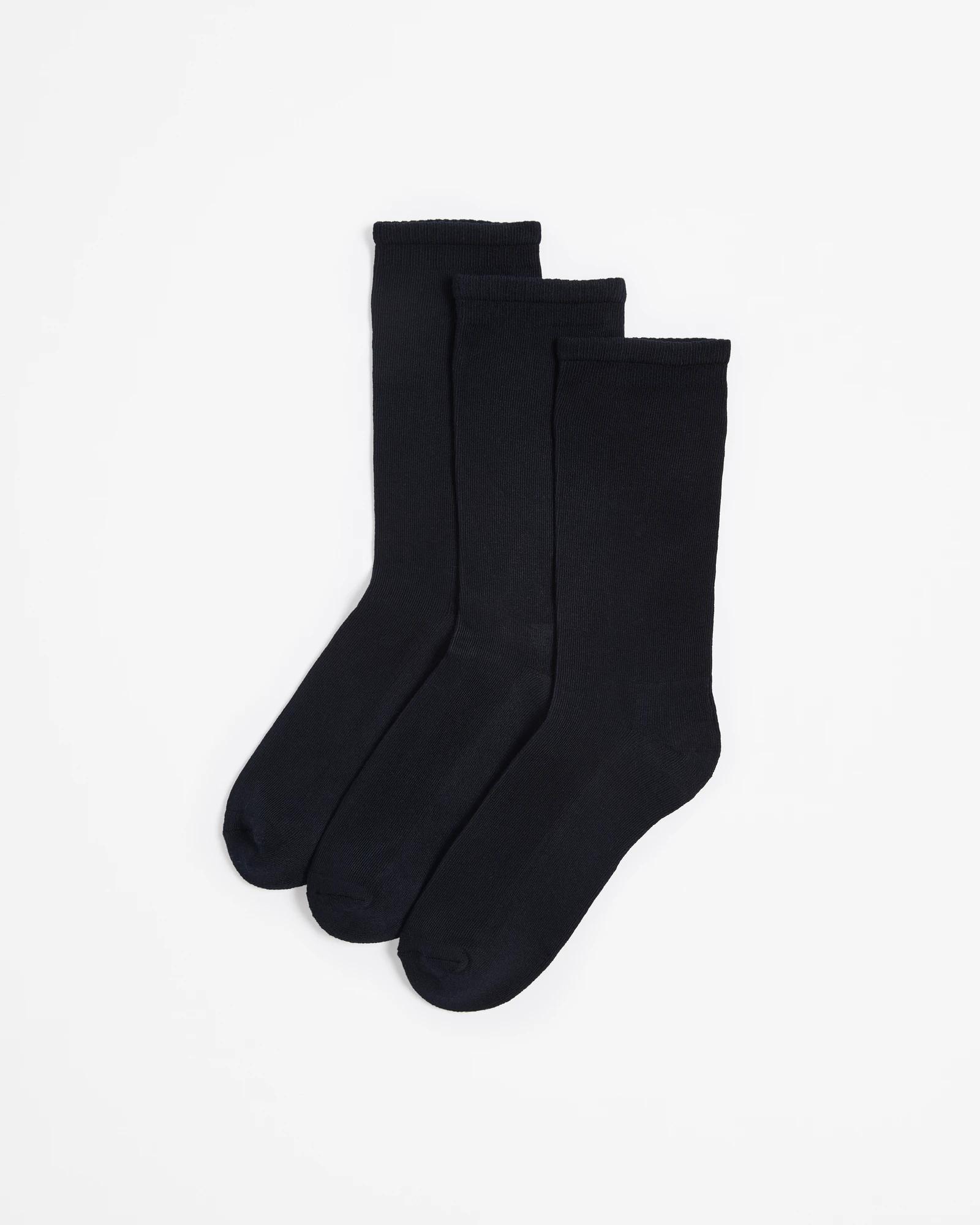 1 Australian Cotton Blend 3 Pack Comfort Crew Socks - Maxx NAVY BLUE, 1 of 3