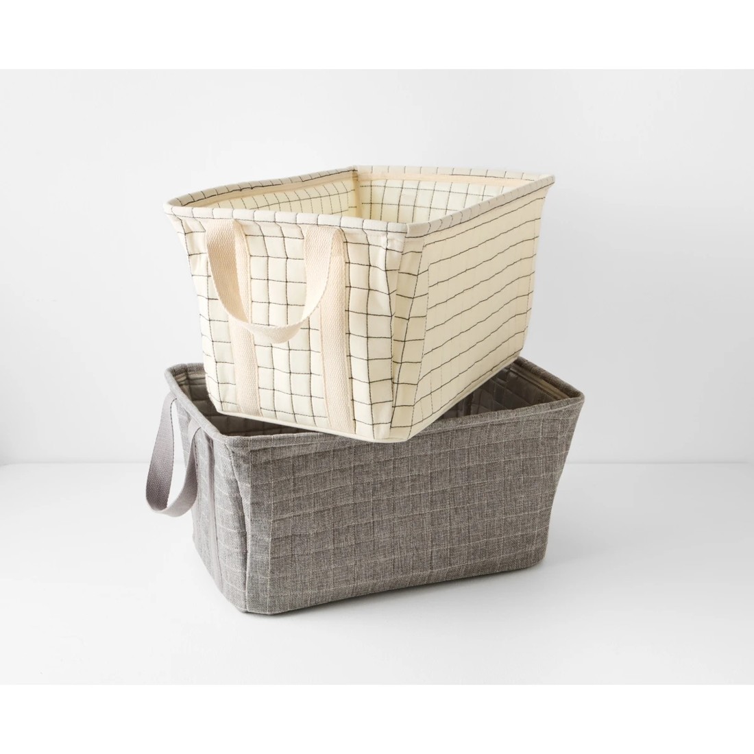 8 Rectangle Quilted Basket - Beige, 8 of 8