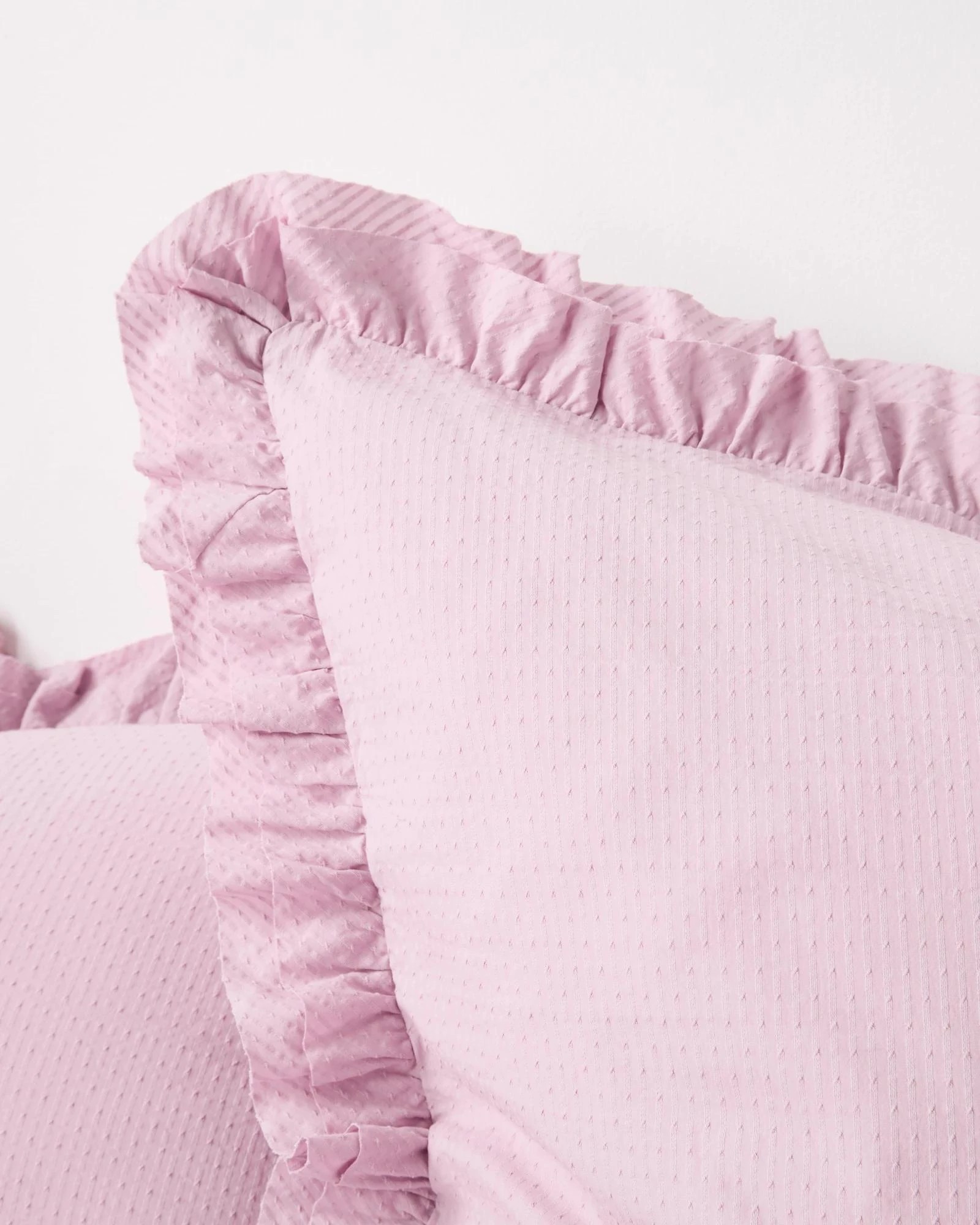 2 Target Australian Cotton Celine Jacquard Double Ruffle European Pillowcase - Queen Bed - Purple, 2 of 2