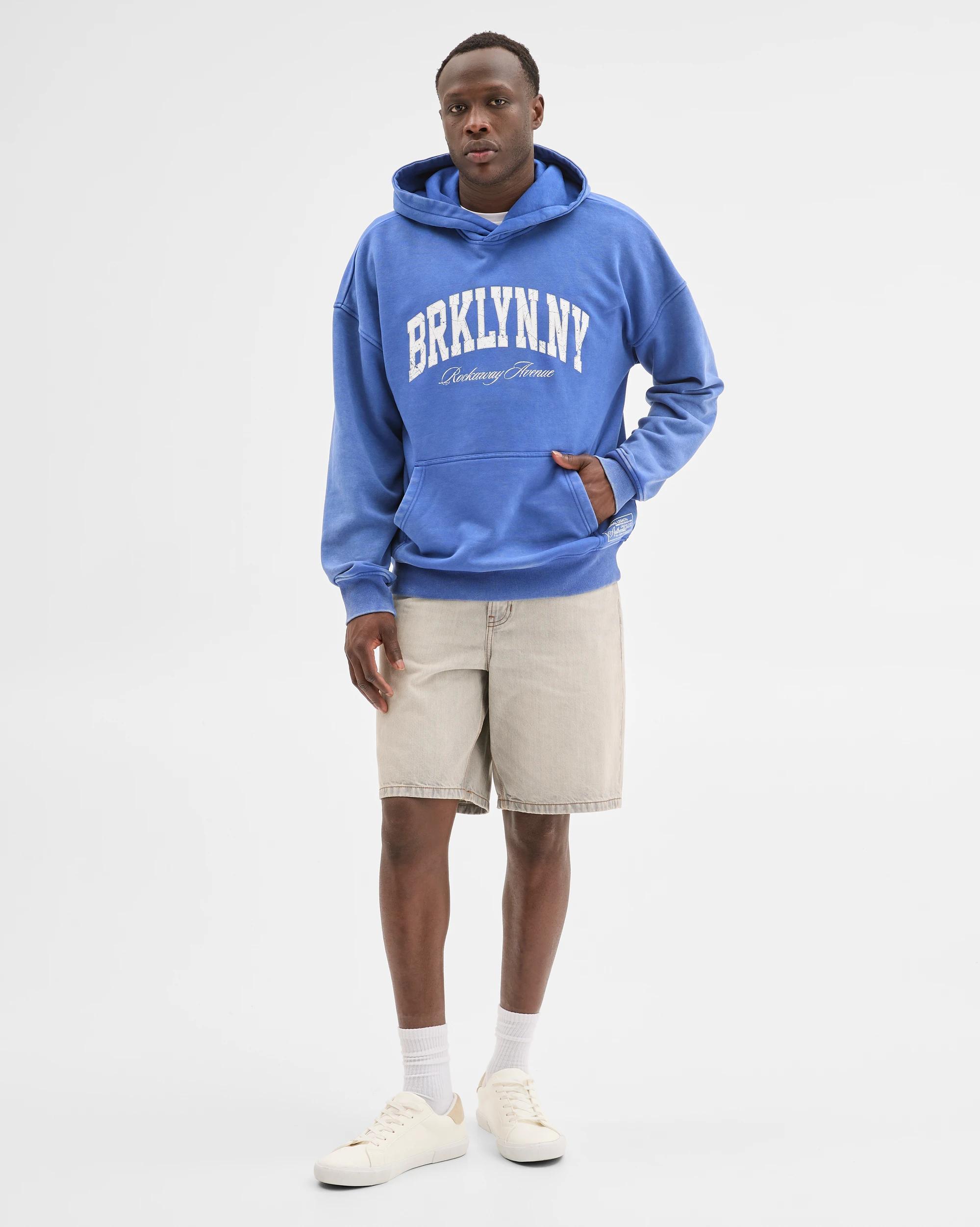 2 Commons Australian Cotton Blend Heavyweight Graphic Hoodie BLUE, 2 of 7