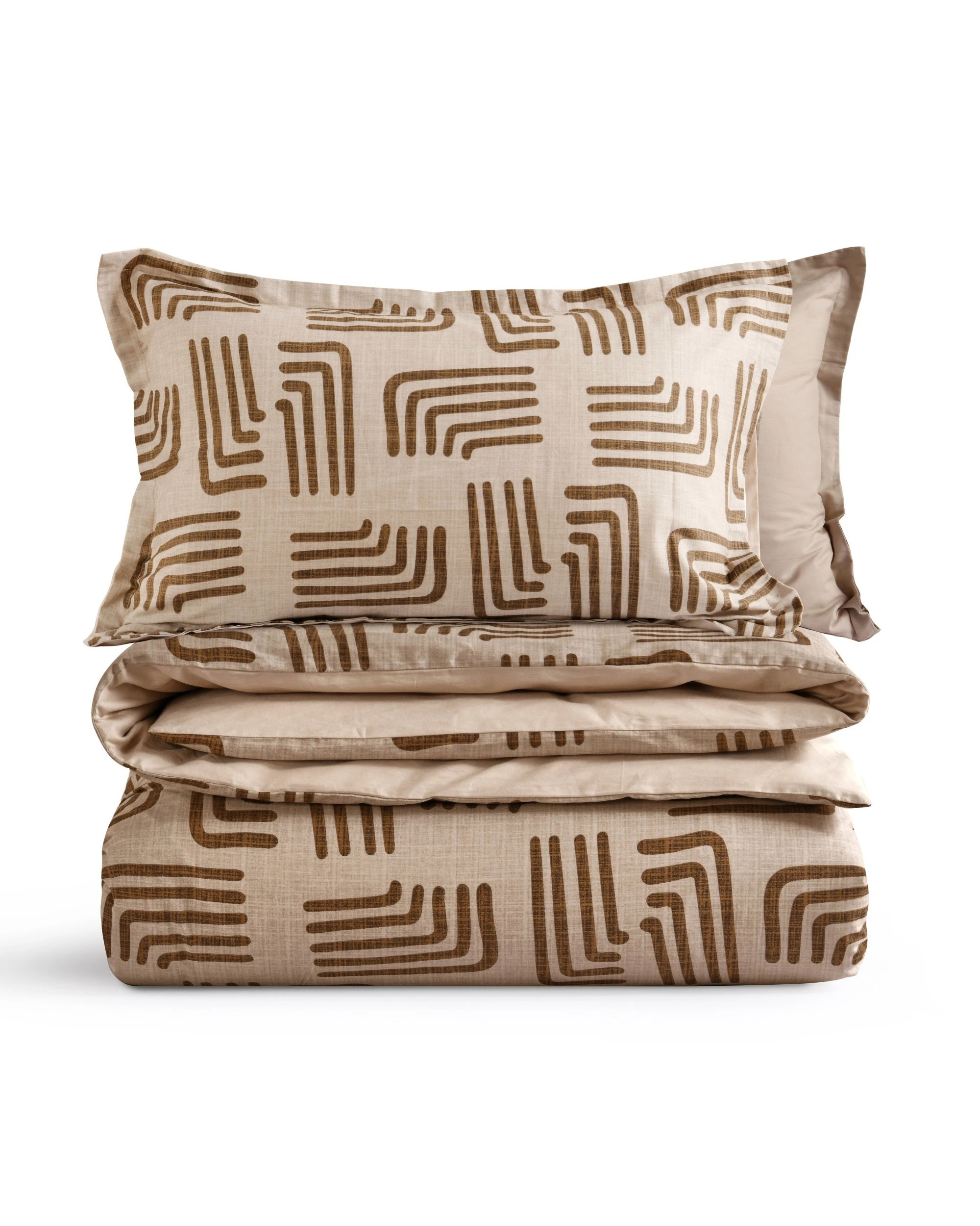 4 Dreamaker Kaya 100% Cotton Reversible Quilt Cover Set - Double Bed - Beige, 4 of 8