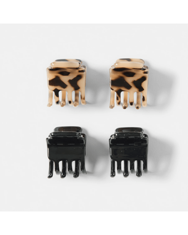 OXX Haircare 4 Pack Brown & Black Quarter Claw C