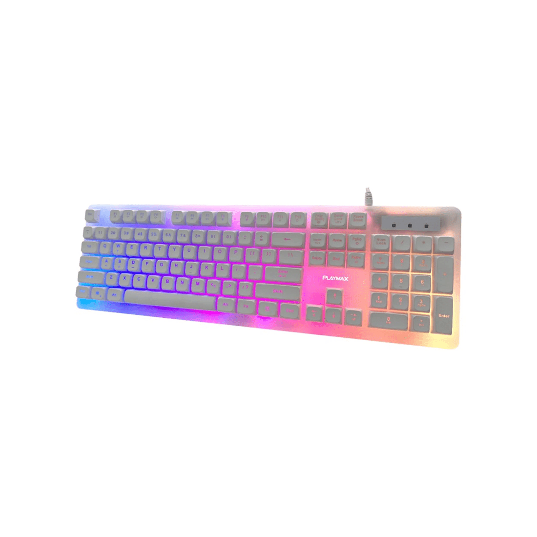 7 Playmax Aurora RGB Membrane Gaming Keyboard - White, 7 of 9