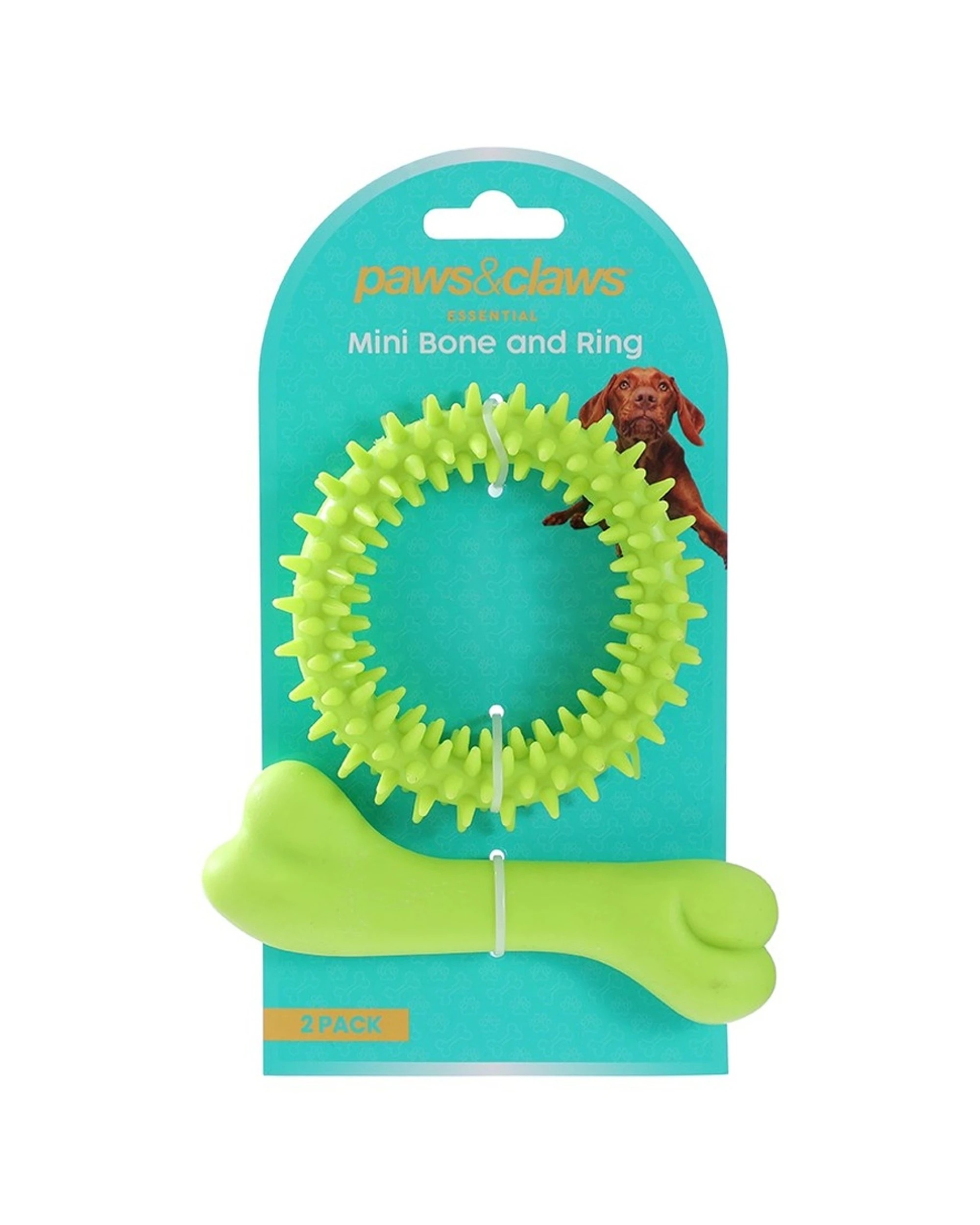 2 Paws And Claws 6x 2pc Mini TPR Bone And Ring Pet Dog Chew Fetch Toy Set - Multi, 2 of 9