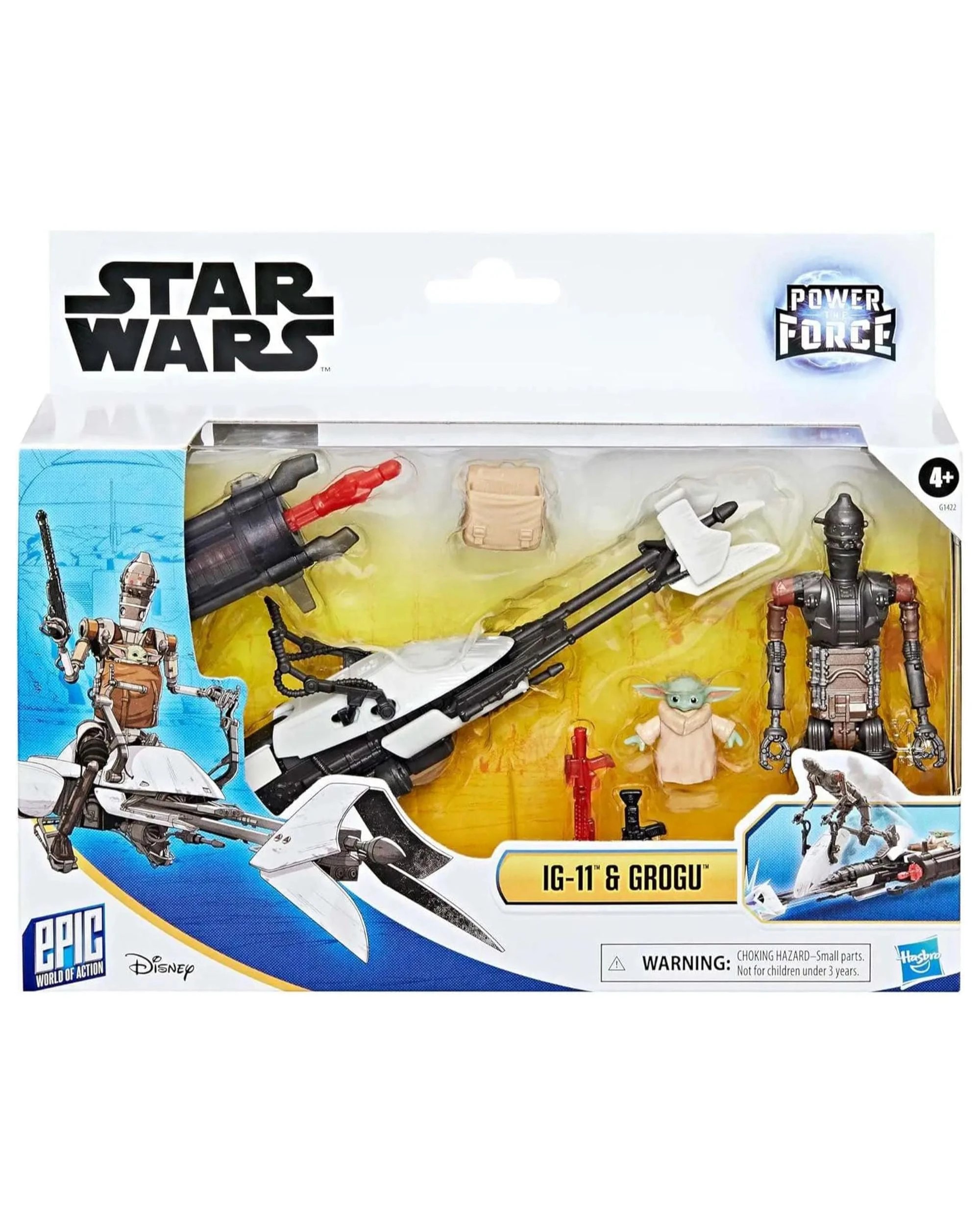 1 Star Wars Epic World of Action Power the Force IG-11 and Grogu Speeder Bike Action Figure Set, 1 of 3