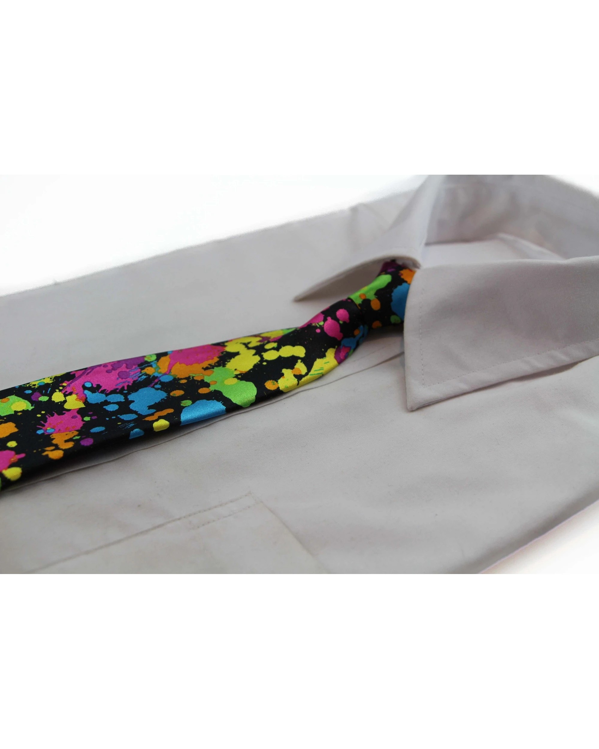 1 Zasel Kids Boys Multicoloured Patterned Elastic Neck Tie - Splash, 1 of 2