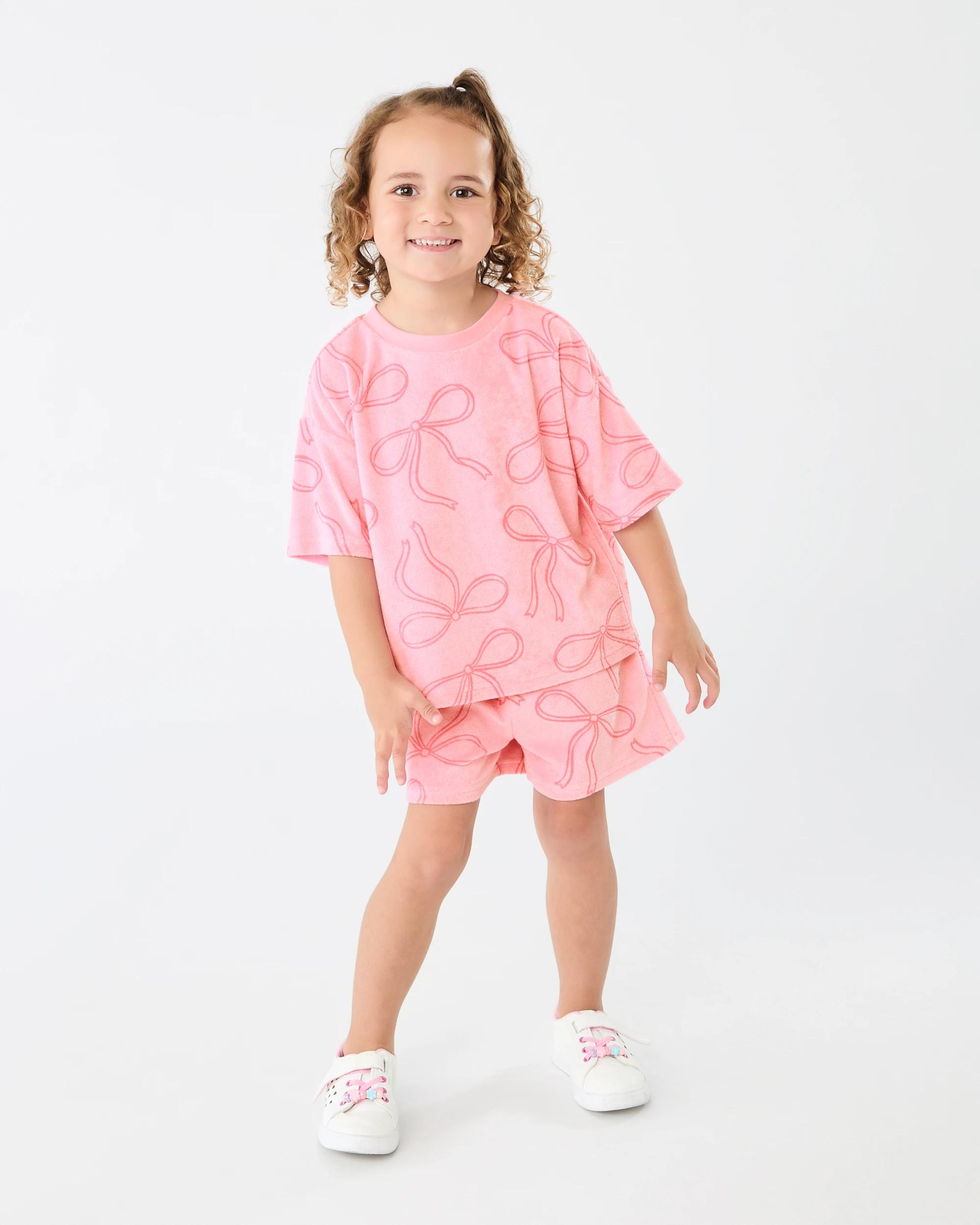 6 Oversized Terry T-shirt Pnk Bow, 6 of 7