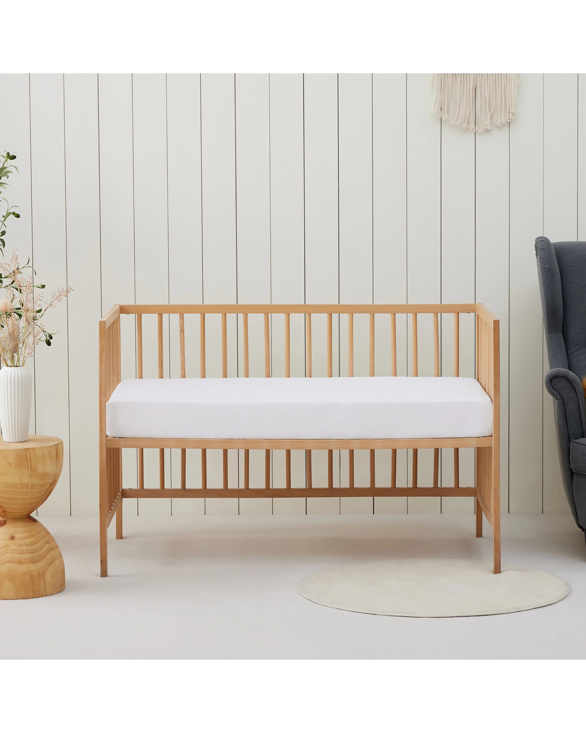 1 Dreamaker Baby Soft Waterproof  Mattress Protector - COT Boori Size - White, 1 of 8