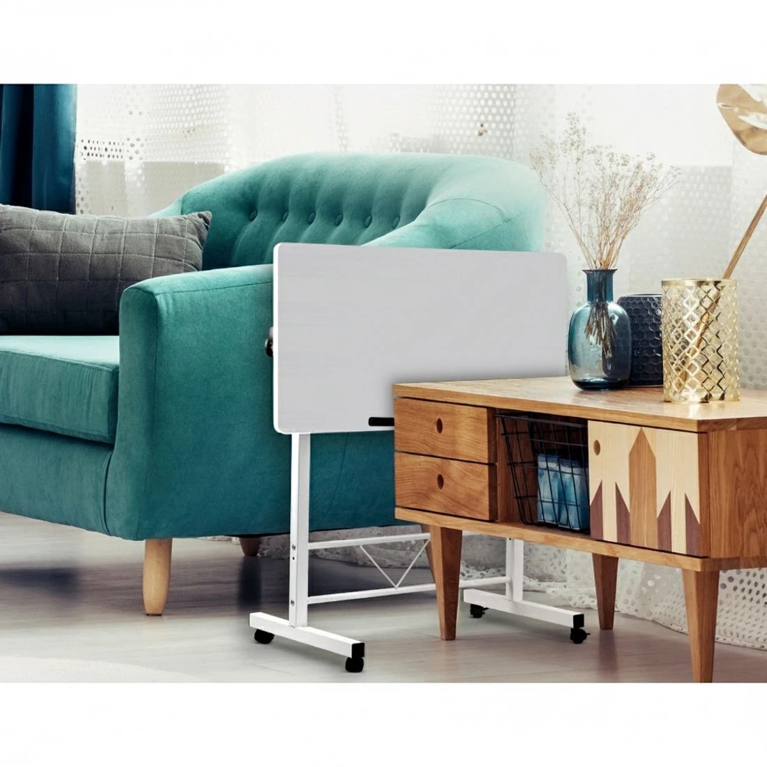 7 Artiss Laptop Desk Table Adjustable 80CM - White, 7 of 7