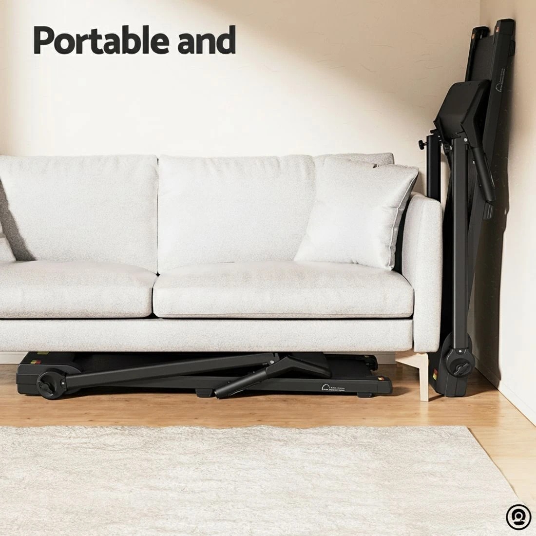 6 Everfit Treadmill Electric Home Gym Fitness Exercise Knob Foldable 450mm - Black, 6 of 6