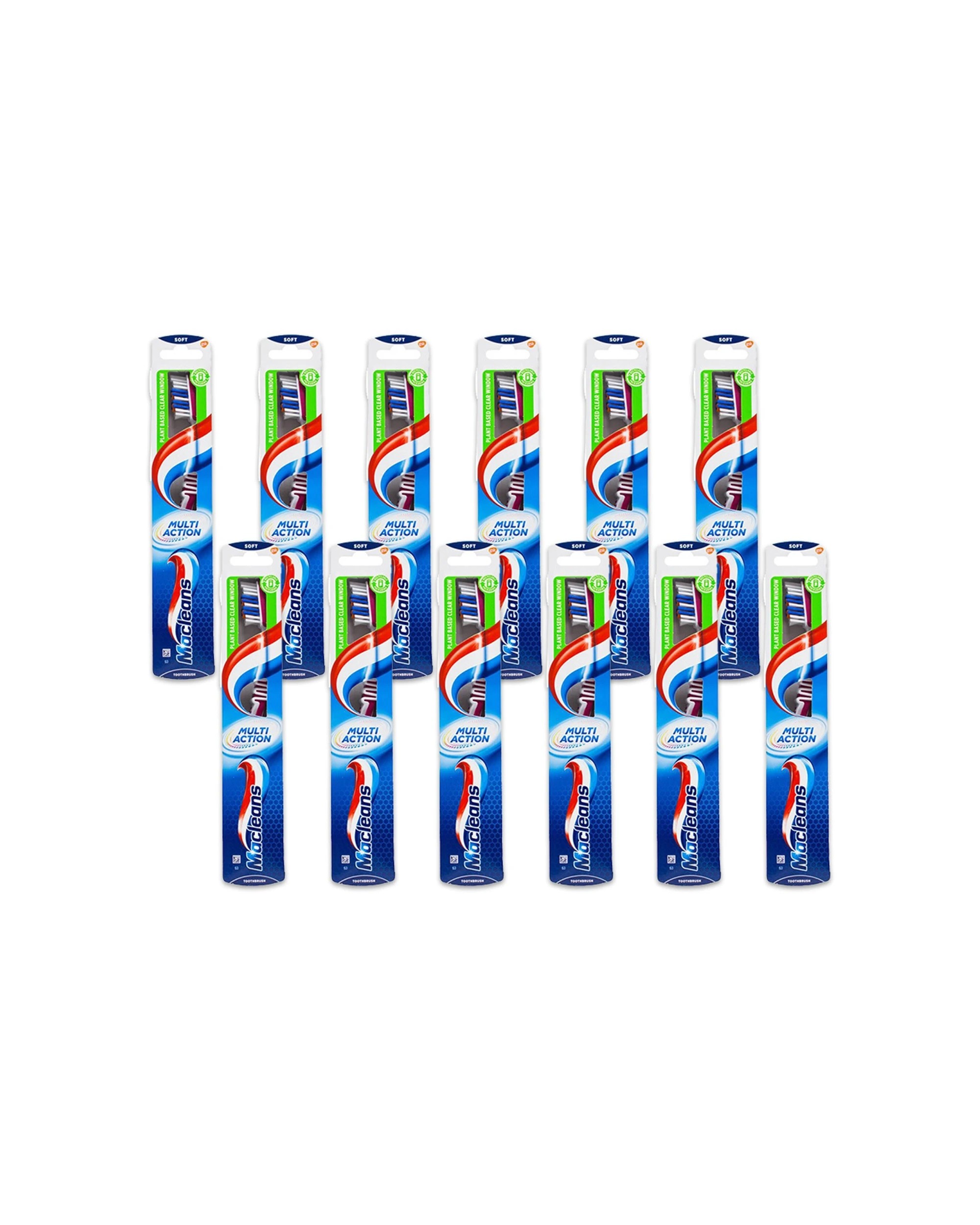 1 Macleans 12PK Toothbrush Action Soft Bristles Oral Care for Sensitive Gums Daily Use - Multi, 1 of 3