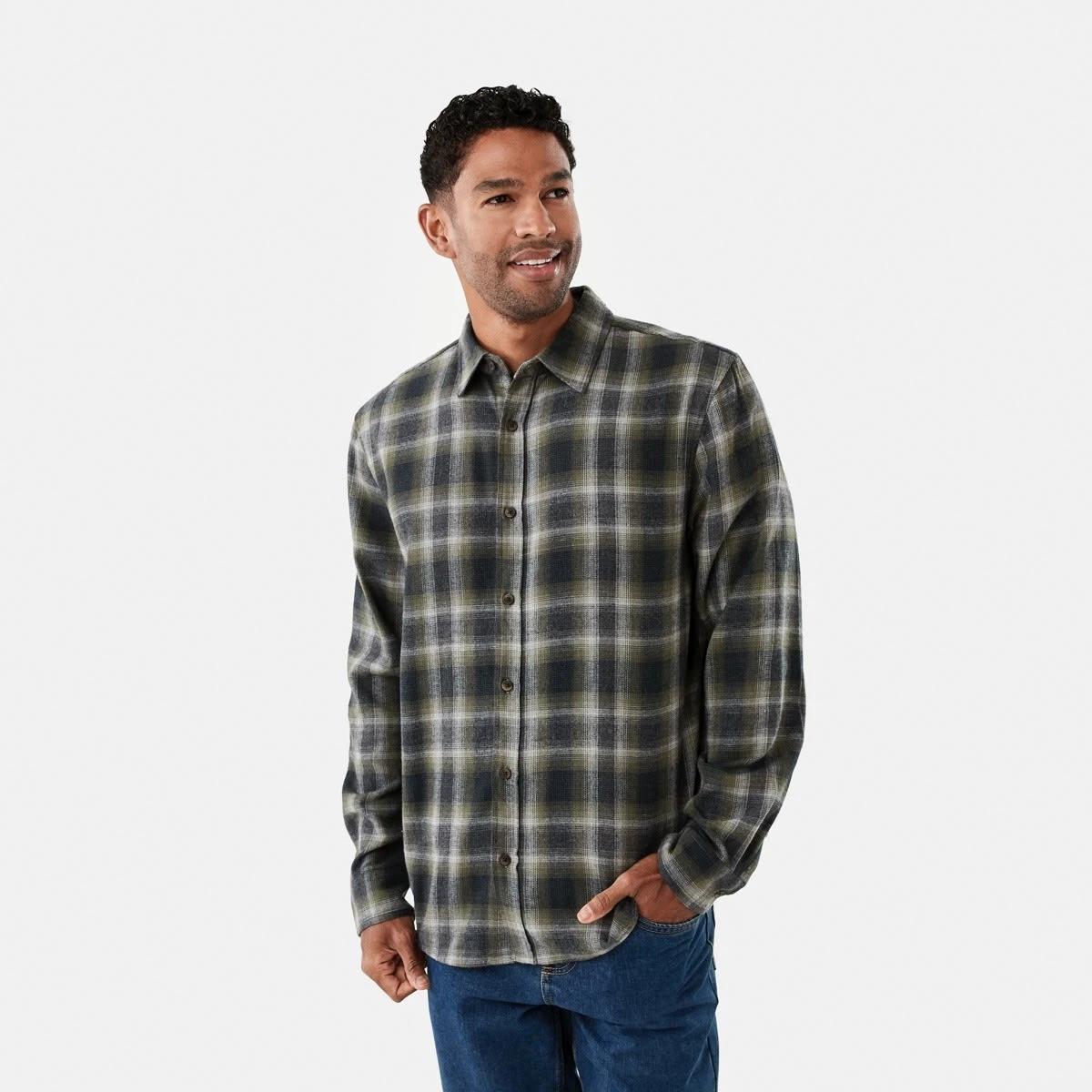 1 Long Sleeve Buffalo Check Shirt Grn Check, 1 of 7