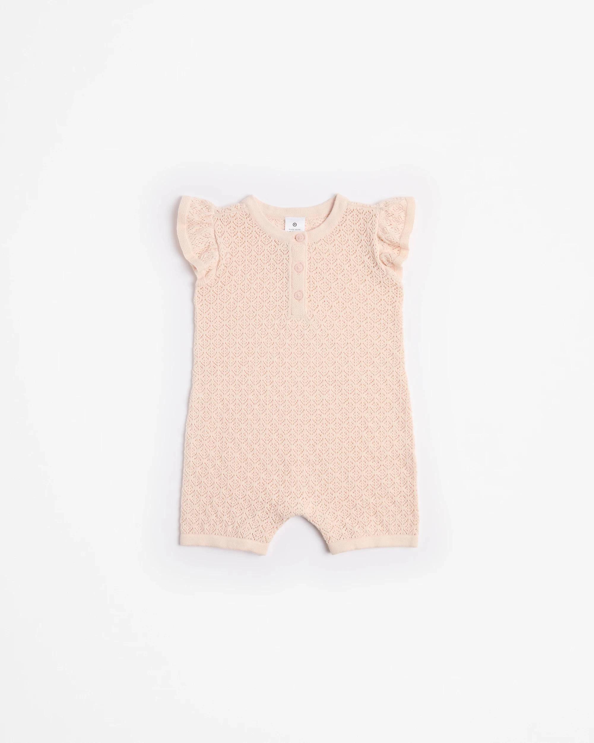 2 Target Organic Cotton Baby Knit Romper PINK, 2 of 4