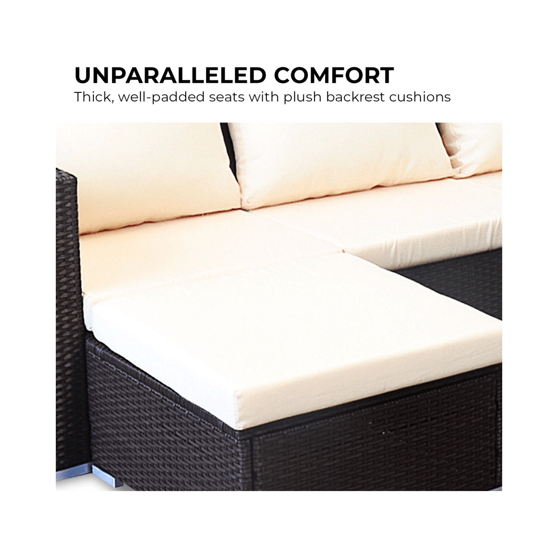 4 Sarantino 5pc Modular Outdoor Lounge Set Pe Rattan - Brown, 4 of 10