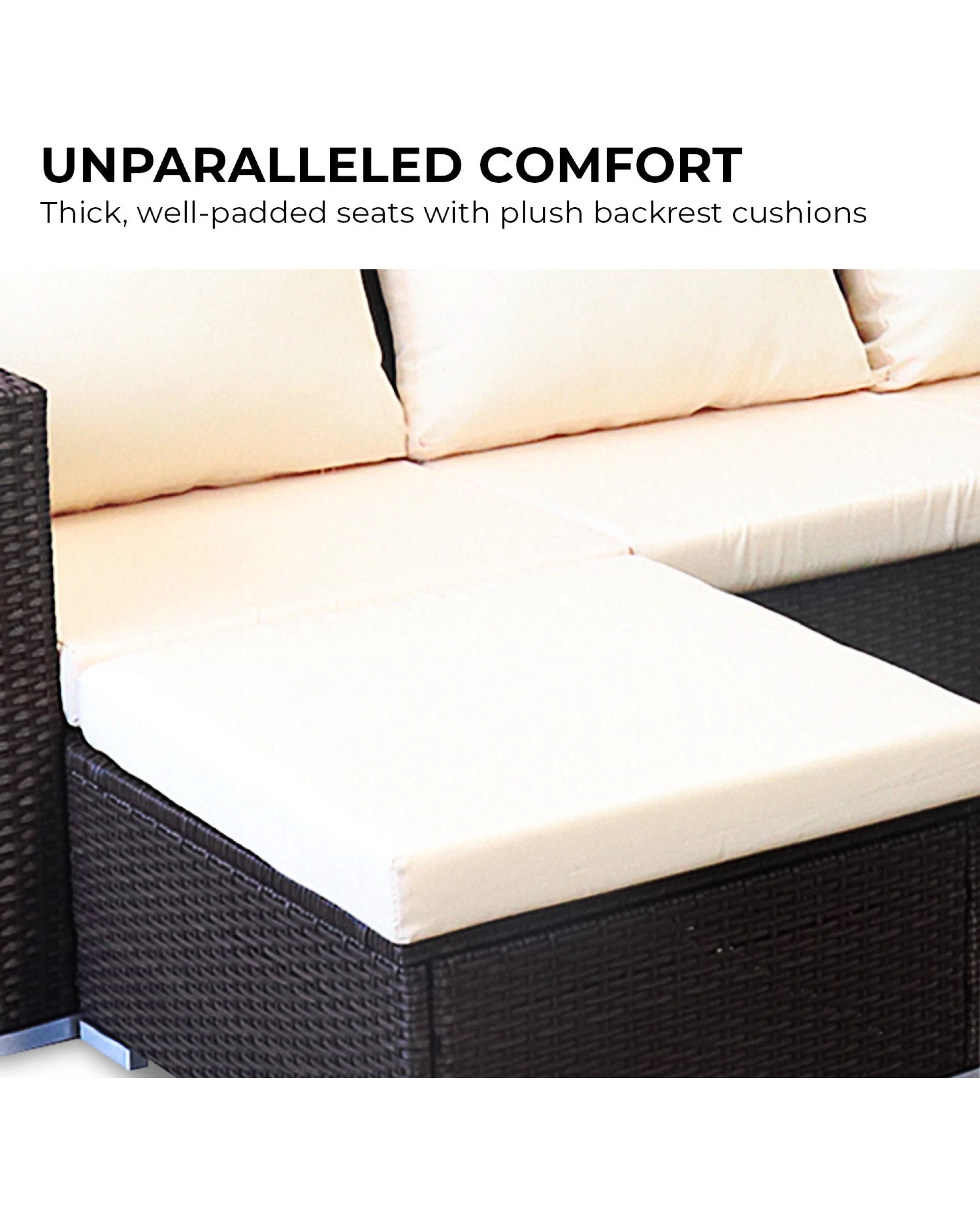 4 Sarantino 5pc Modular Outdoor Lounge Set Pe Rattan - Brown, 4 of 10