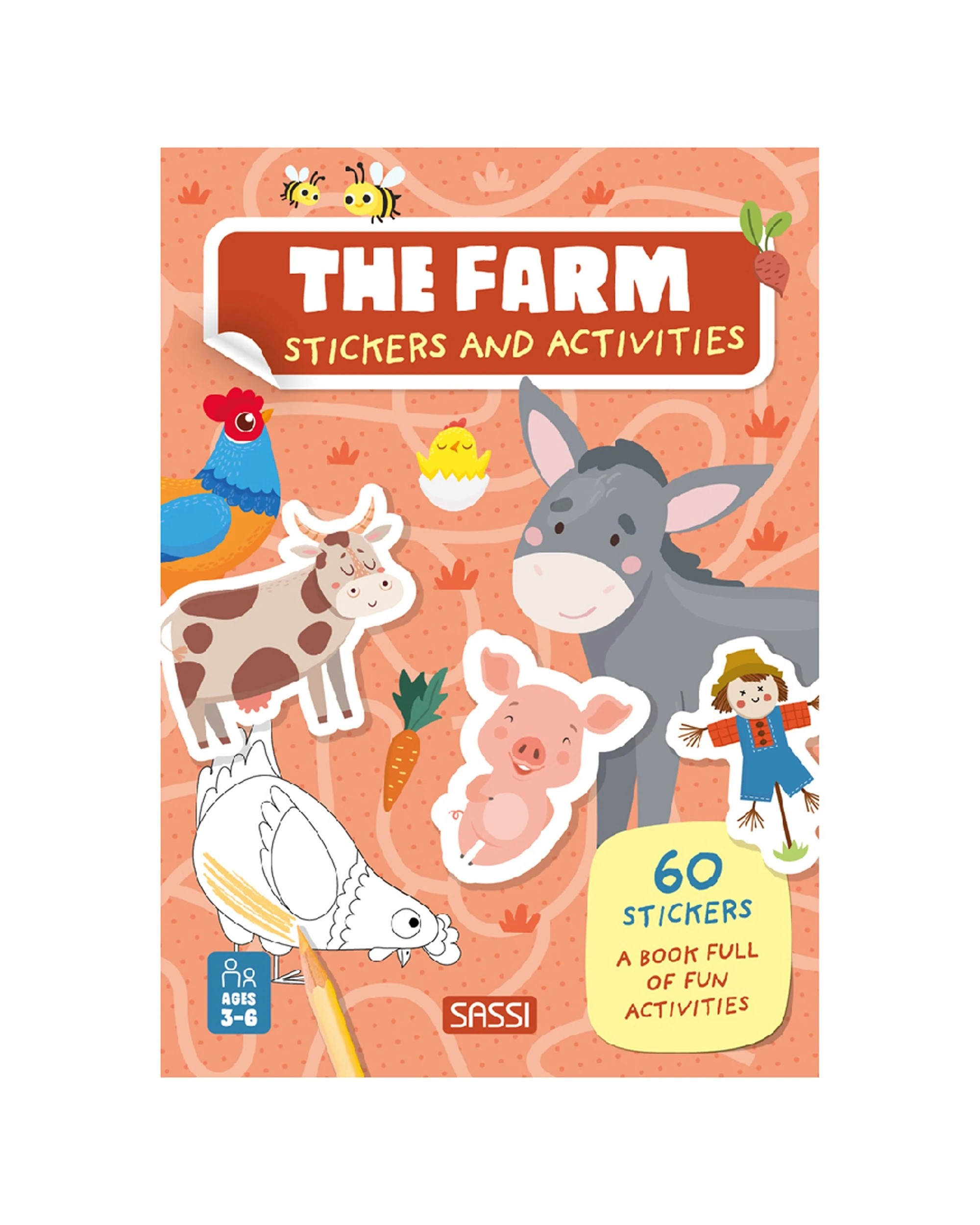 1 Sassi Stickers & Activities Book Kids Children Fun Reading The Farm - Multi, 1 of 3