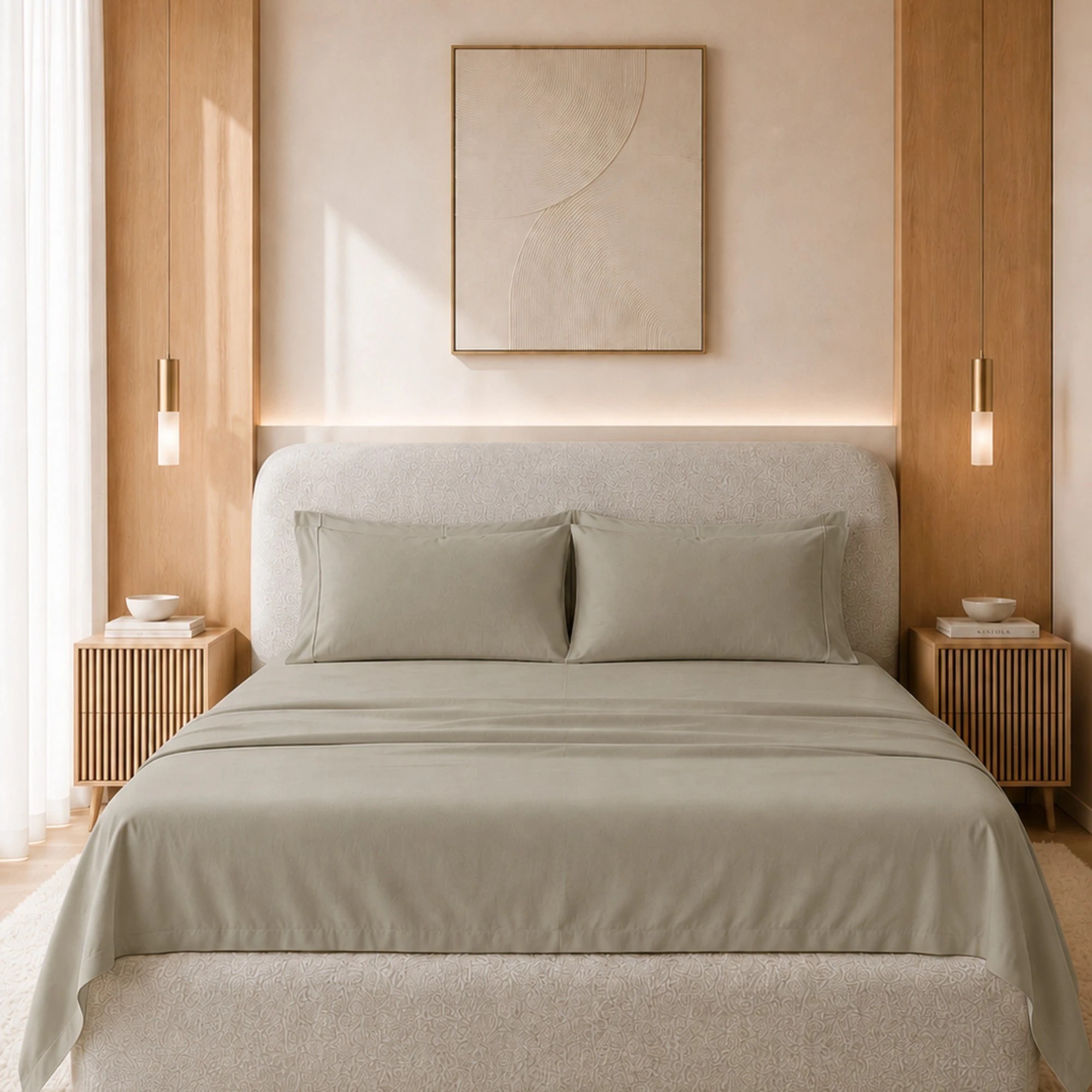 4 Royal Comfort 1000TC Bamboo Blend Sheet Pillowcase Set Ultra Soft - Double Bed - Grey, 4 of 7