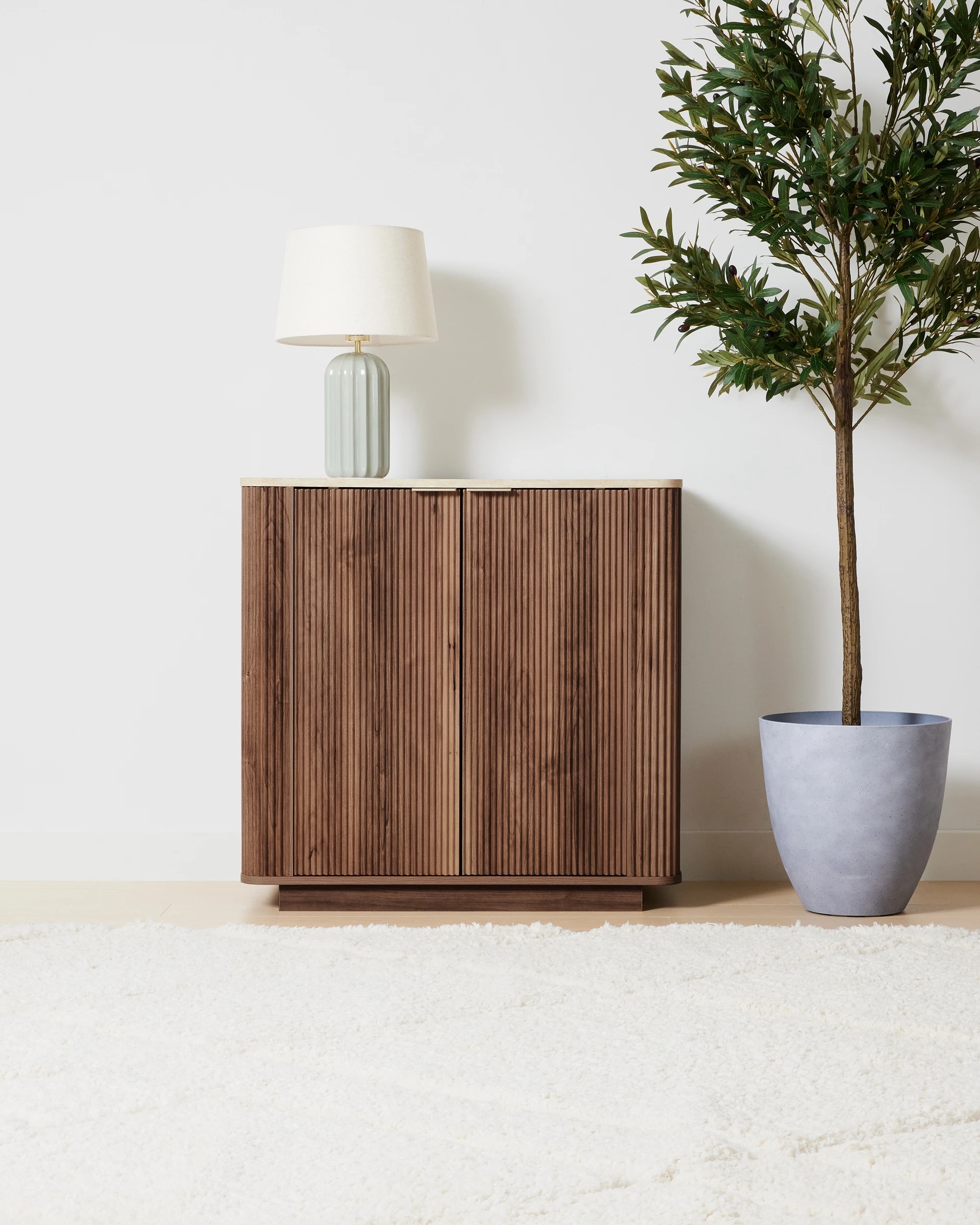 1 Claire 2 Door Cabinet - Walnut, 1 of 8