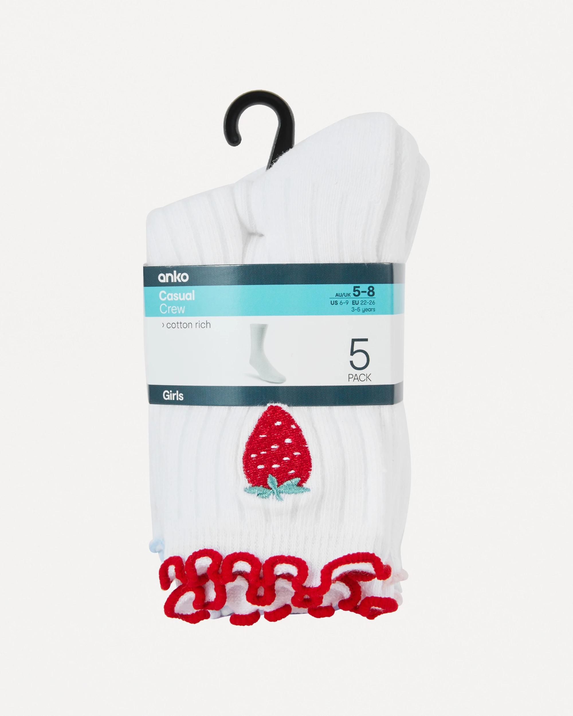3 5 Pack Casual Crew Socks Wht Charms, 3 of 3