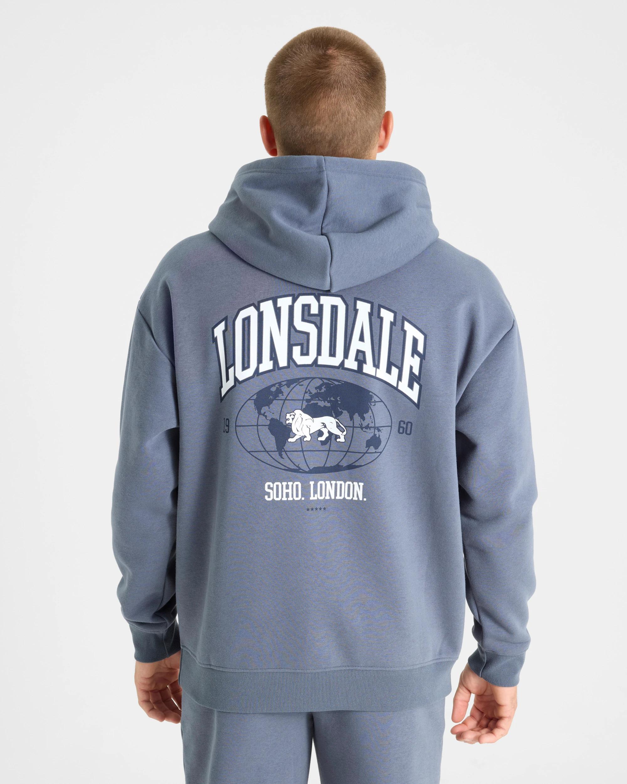 3 Lonsdale London Relaxed Sport Hoodie BLUE, 3 of 5