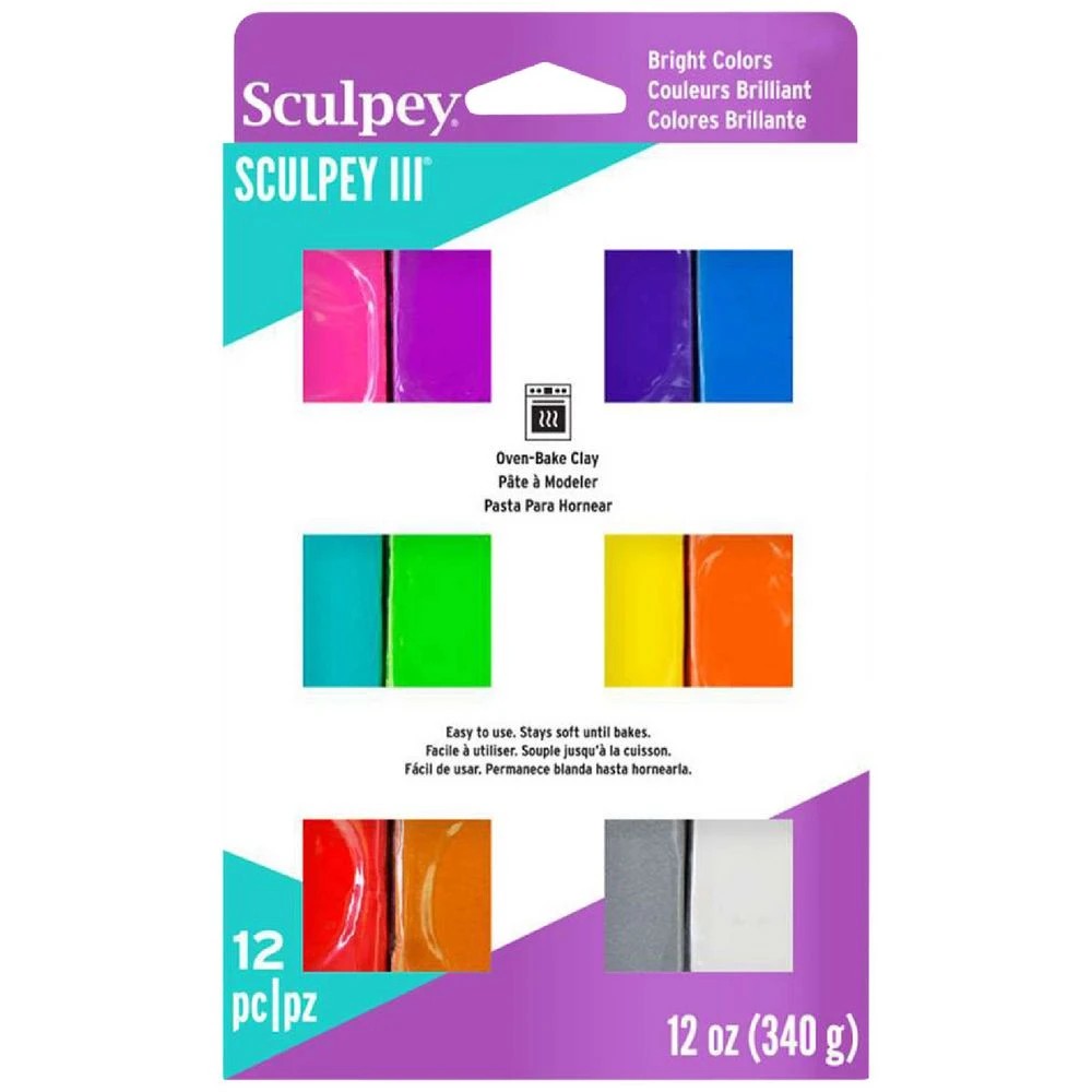 1 Sculpey III Modelling Clay Brights 12 Pack, 1 of 3