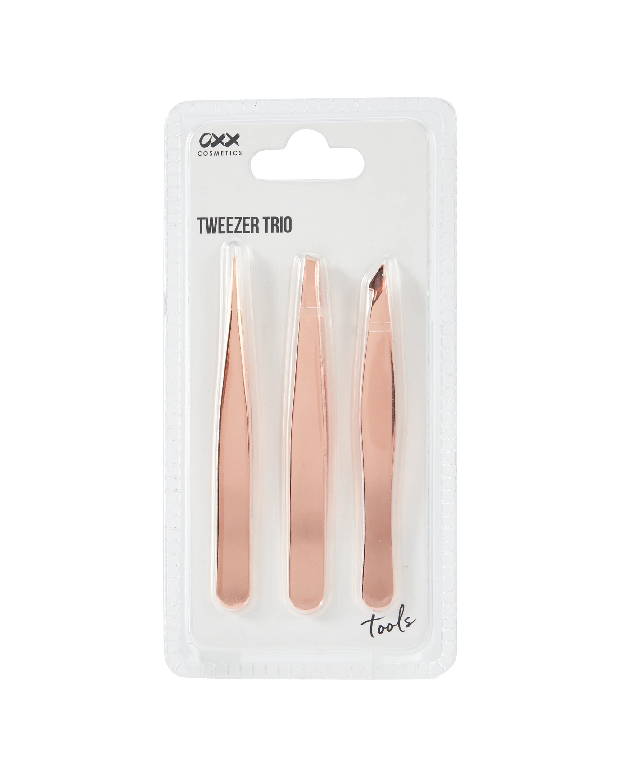 1 OXX Cosmetics Tweezer Trio Set - Rose Gold Look, 1 of 6