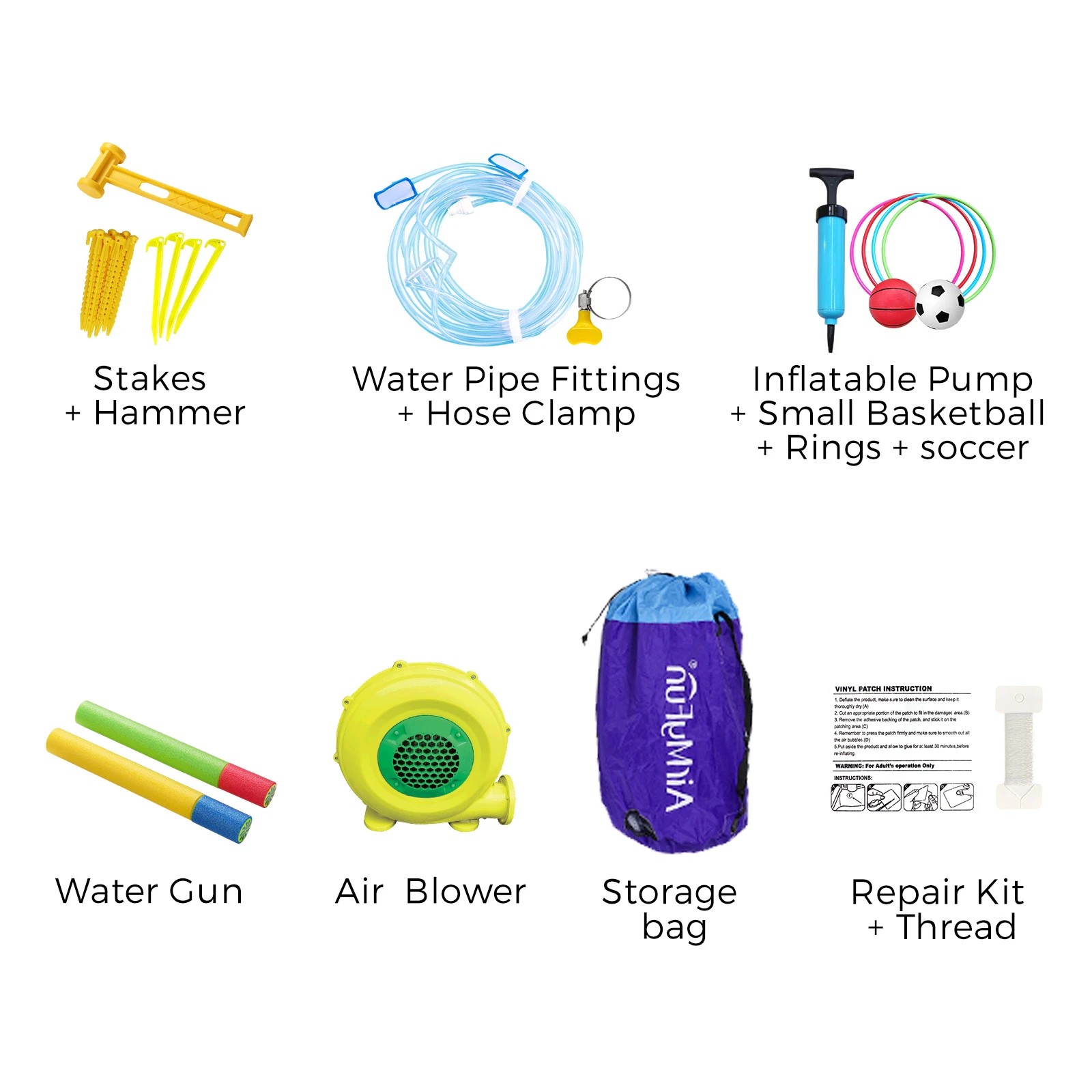 3 Airmyfun 9-in-1 Inflatable Water Park Jumping Castle Soccer Goalpost Blower
 - Multi, 3 of 10