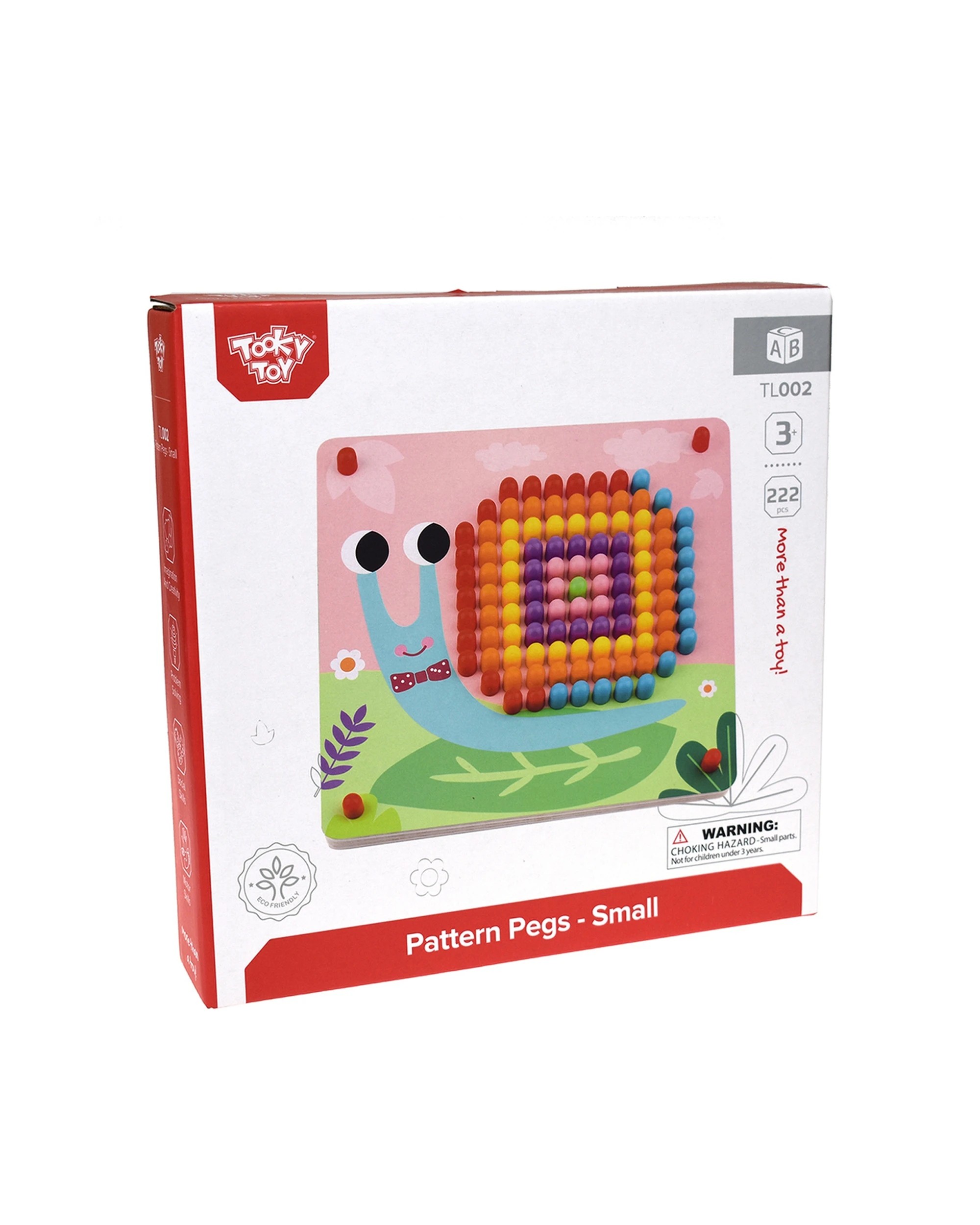 5 Tooky Toy 222pc Wooden Pattern Pegs Educational Board Game Kids 3+. - Multi, 5 of 6