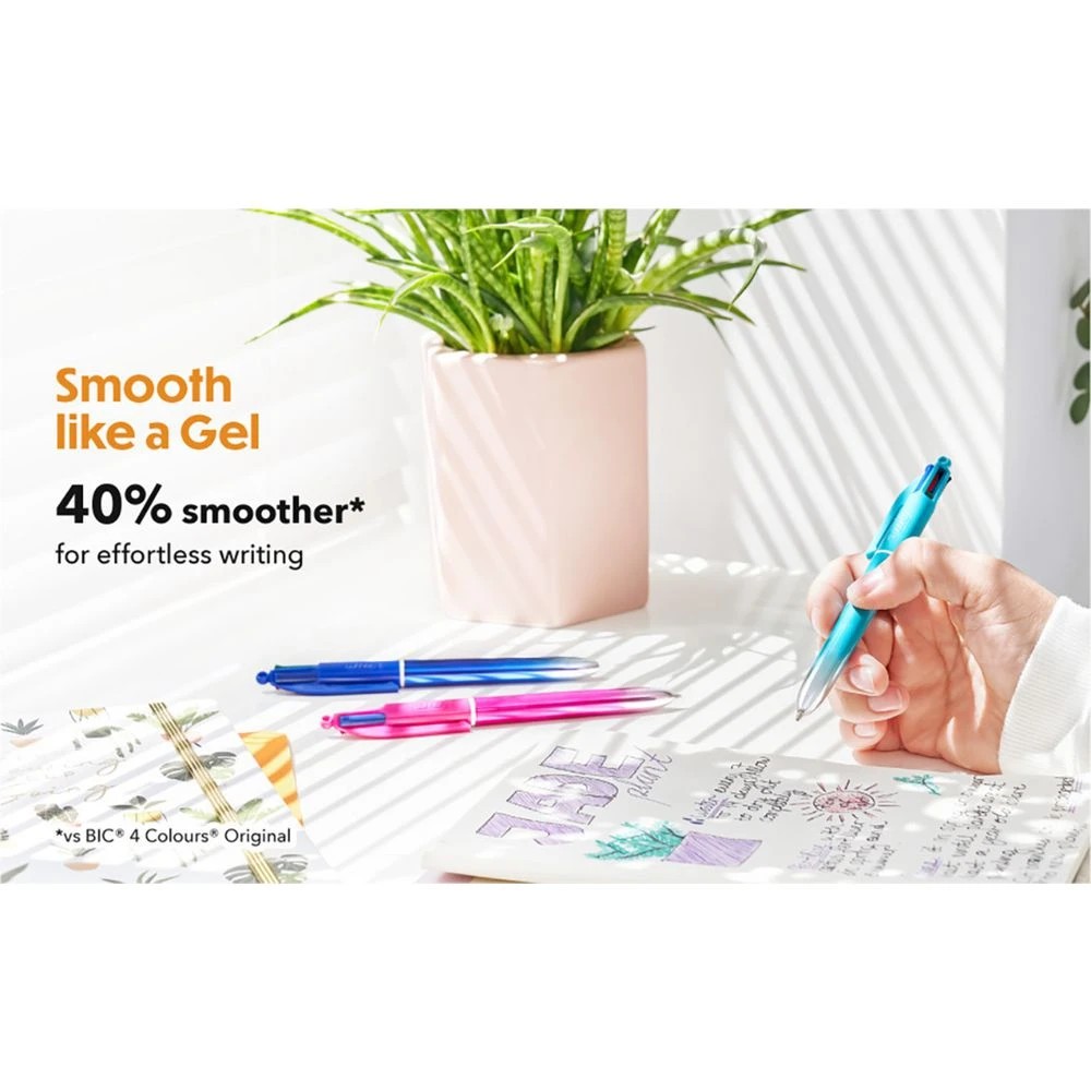 7 Bic 4-Colour Smooth Ballpoint Pen Assorted 3 Pack, 7 of 7