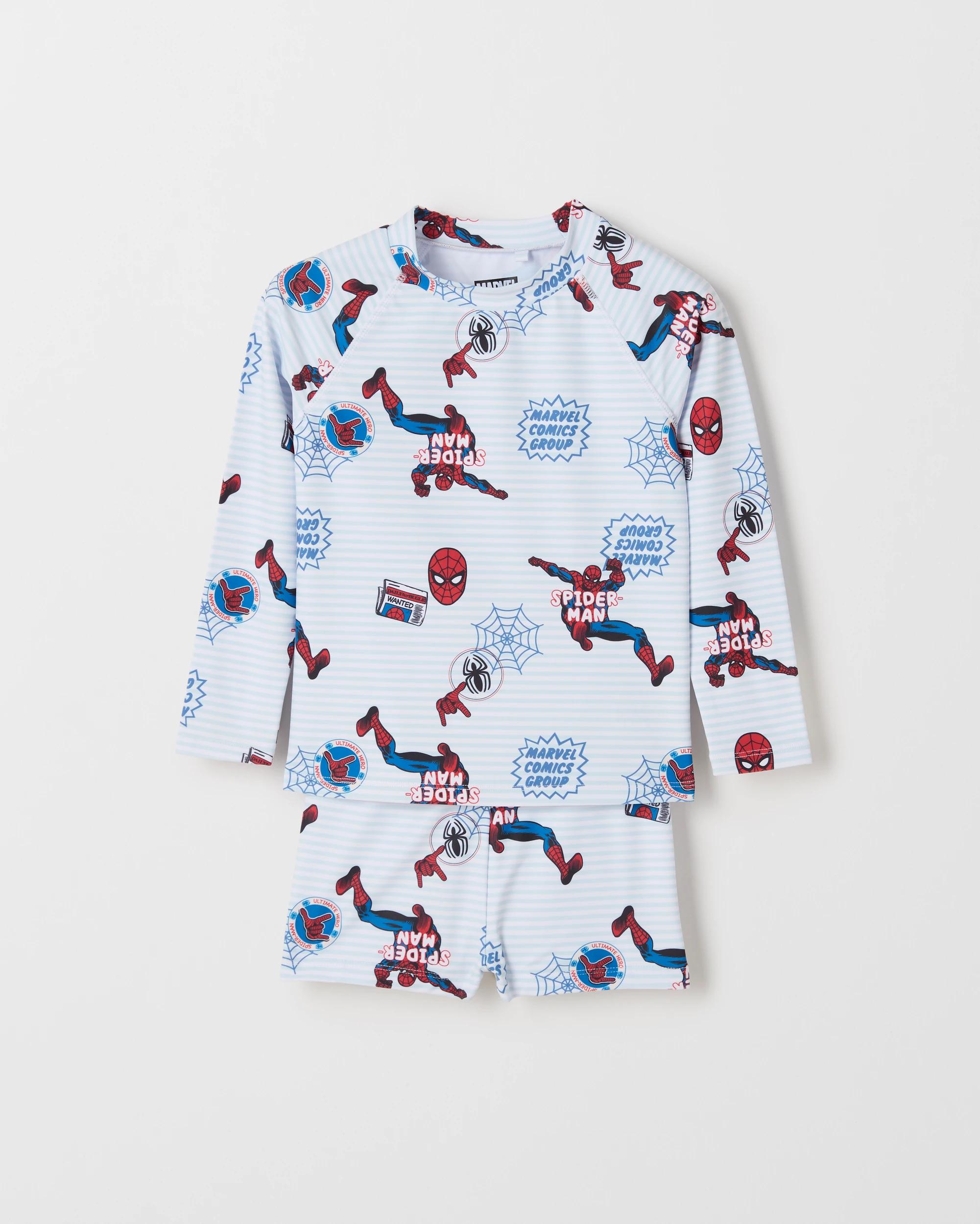 1 Disney Marvel Spider-Man Swim Rash Set BLUE, 1 of 2