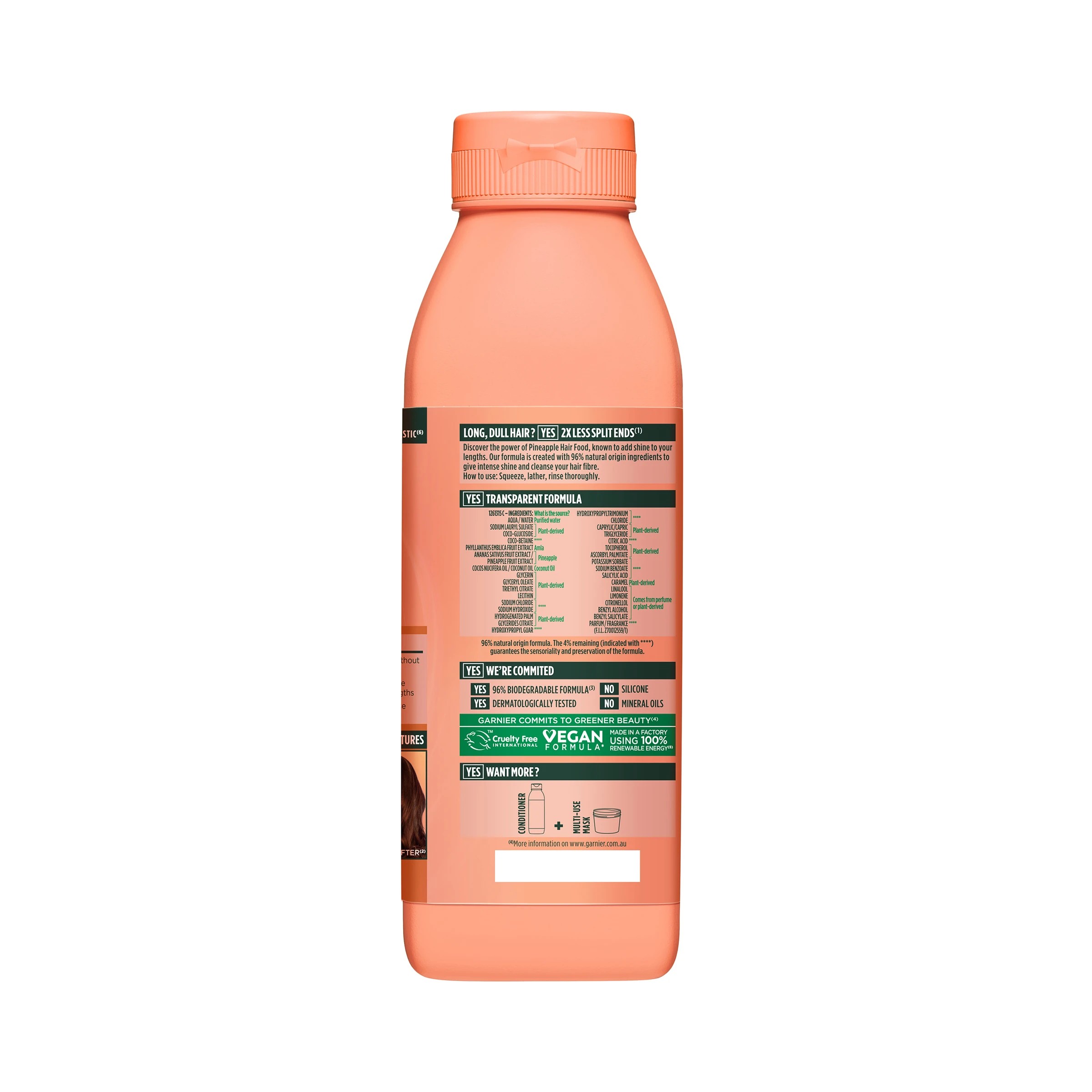 2 Garnier Fructis Glossy Pineapple Hair Food Shampoo 350ml, 2 of 9