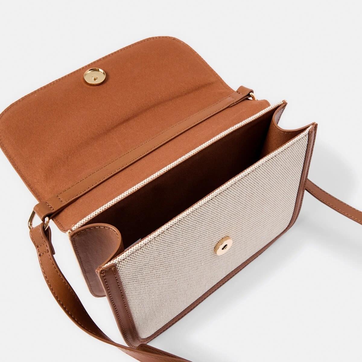 4 Woven Contrast Crossbody Bag Nat Tan, 4 of 6